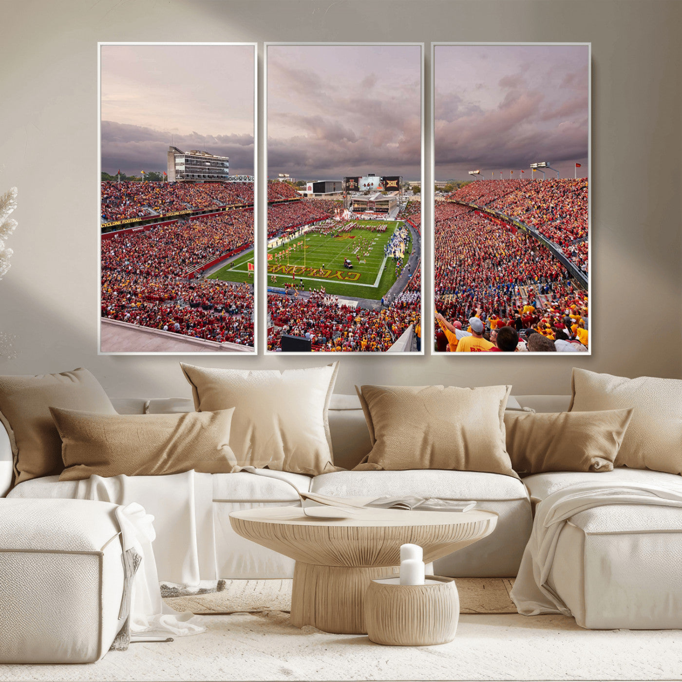 MGV-FC-48X32-3P - Iowa State University Cyclones Football Team Print - Ames Jack Trice Stadium Wall Art Canvas Print