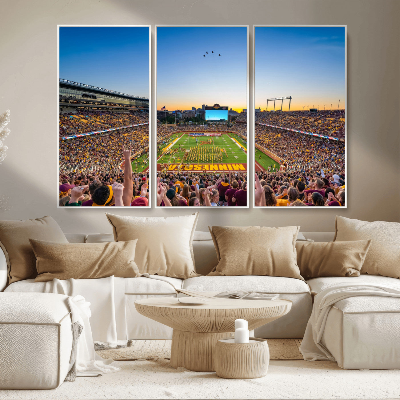 MGV-FC-48X32-3P - University of Minnesota Golden Gophers Art Print, Football Team Print - Minneapolis Huntington Bank