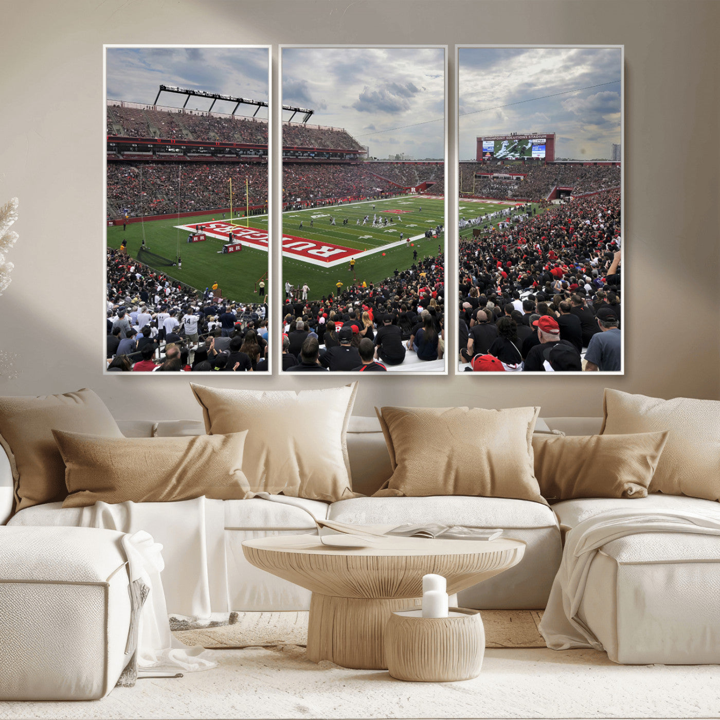 MGV-FC-48X32-3P - Rutgers Scarlet Knights Football Team Print - SHI Stadium, Piscataway Wall Art Canvas Print