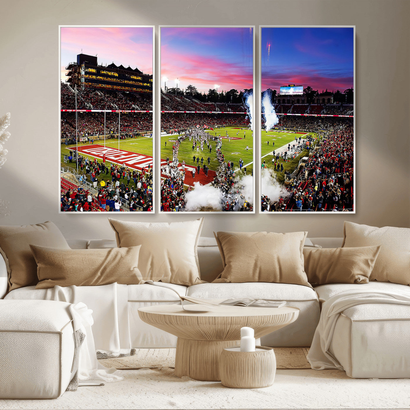 MGV-FC-48X32-3P - Stanford University Cardinal Football Team Print - Stanford Stadium Wall Art Canvas Print