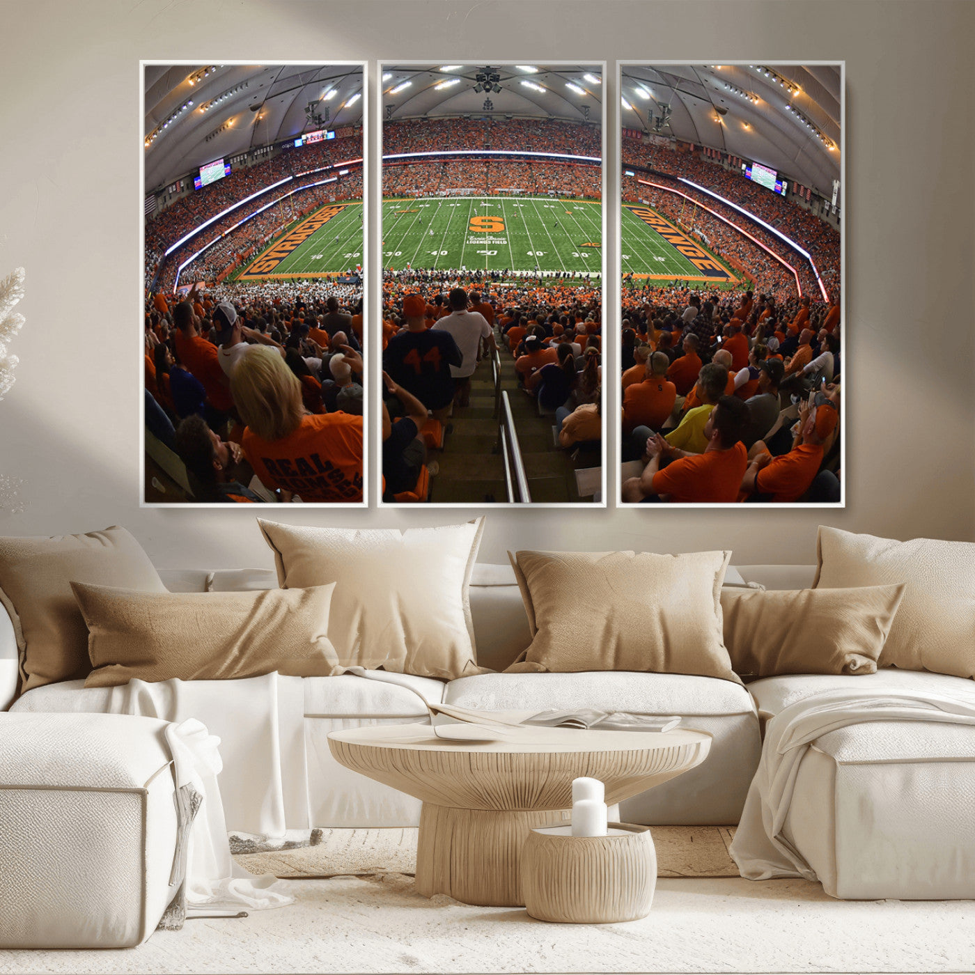 MGV-FC-48X32-3P - Syracuse University Orange Football Canvas Print, Football Team Print - Syracuse JMA Wireless Dome