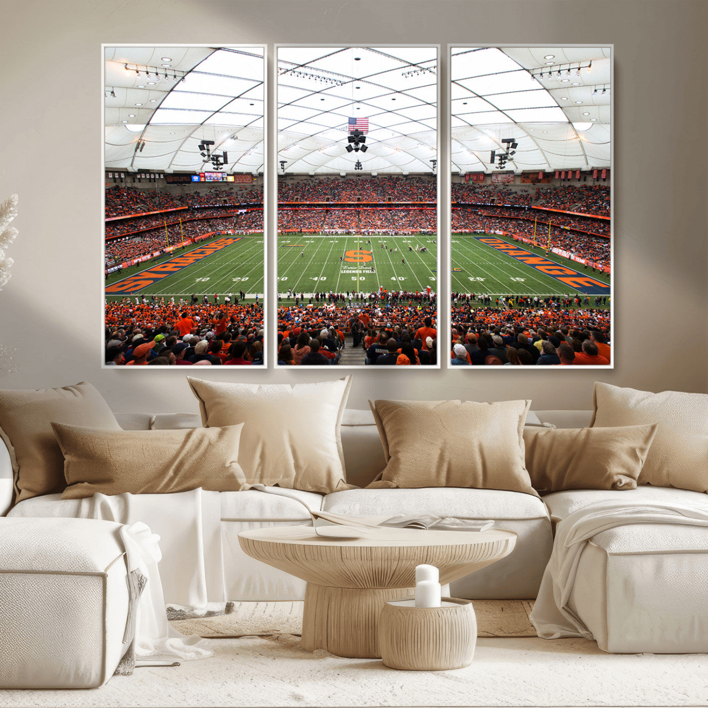 MGV-FC-48X32-3P - Syracuse University Orange Football Team Print - Syracuse JMA Wireless Dome Wall Art Canvas Print