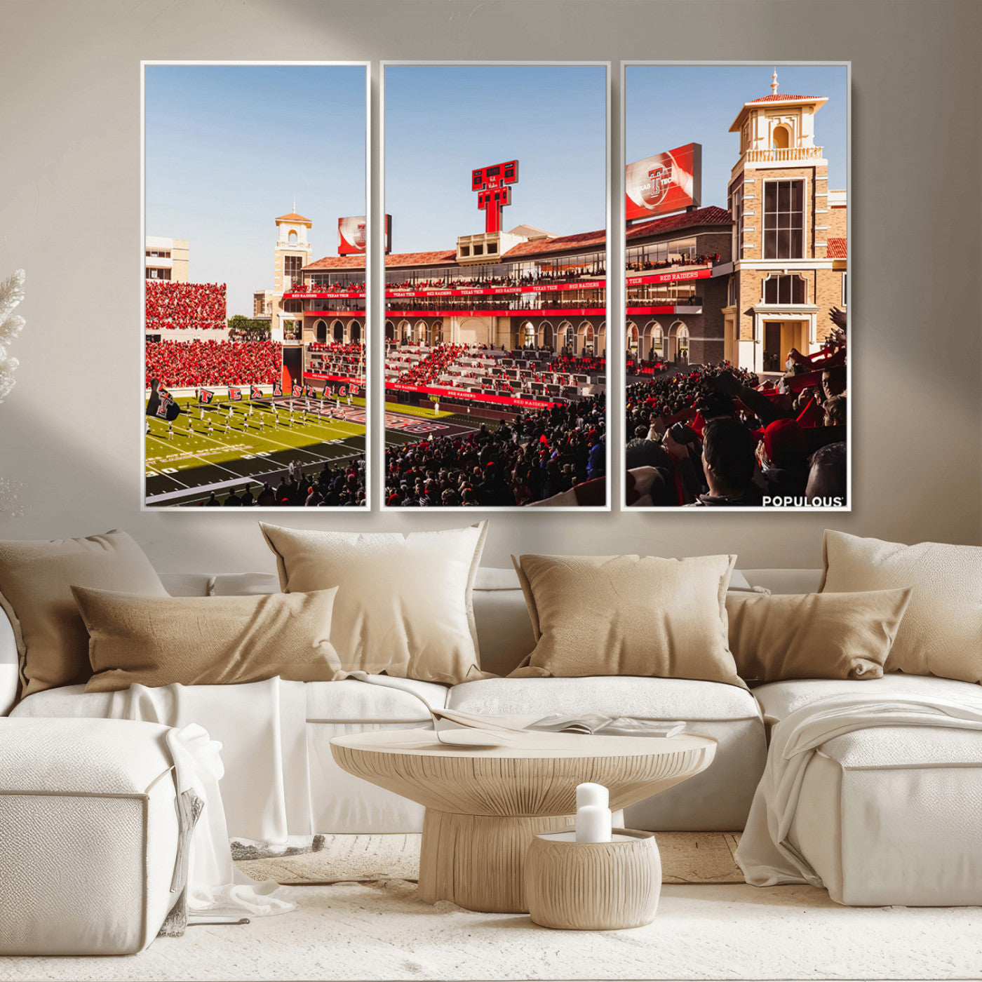MGV-FC-48X32-3P - Jones AT&T Stadium Texas Tech Red Raiders Wall Art | Large Att Stadium Canvas Print | College