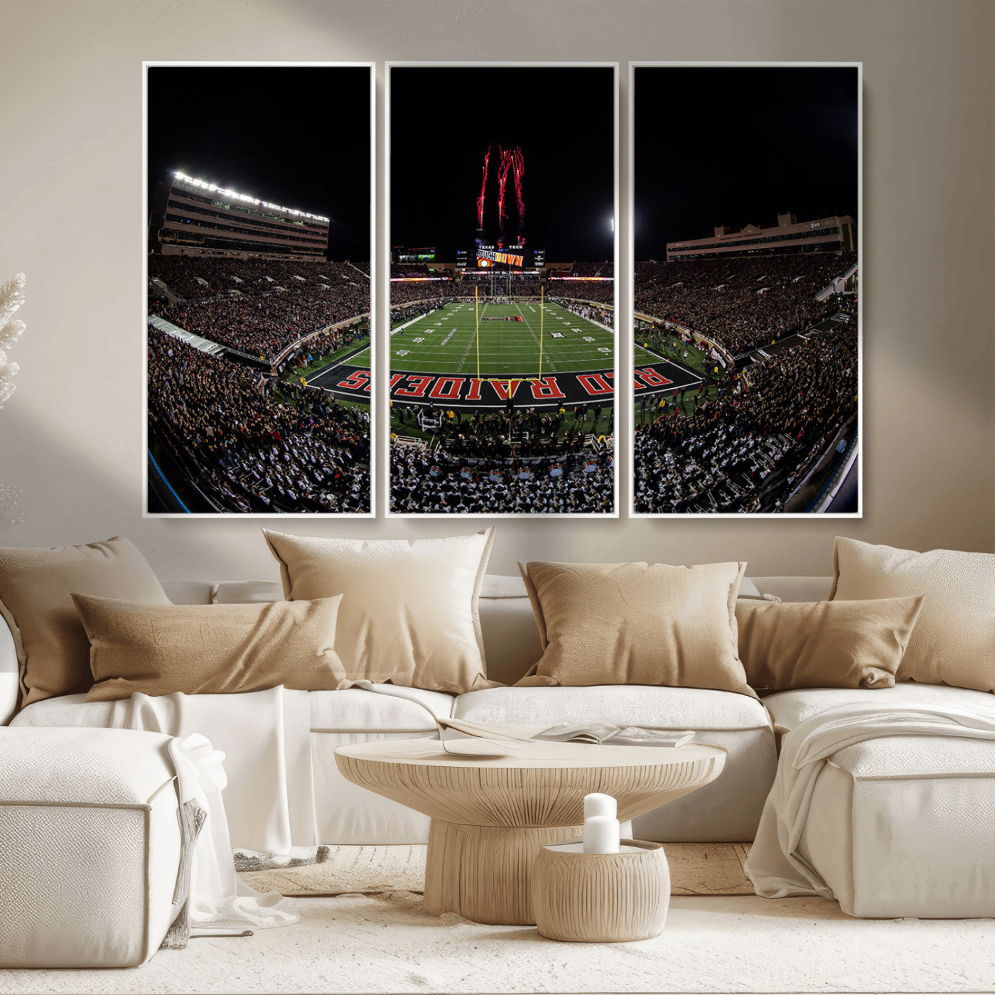 MGV-FC-48X32-3P - Framed Texas Tech Red Raiders Stadium Canvas, Texas Tech Red Raiders Football Team Print - Lubbock