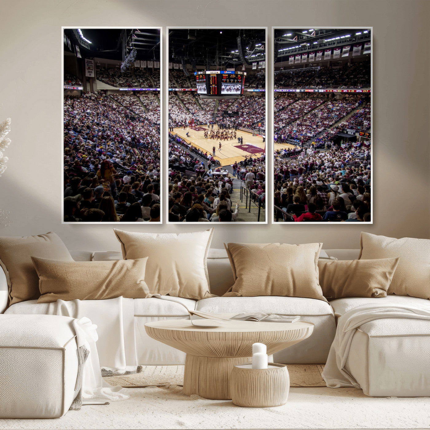 MGV-FC-48X32-3P - University of Nebraska Cornhuskers Basketball Team Print - Lincoln Red Arena Wall Art Canvas Print