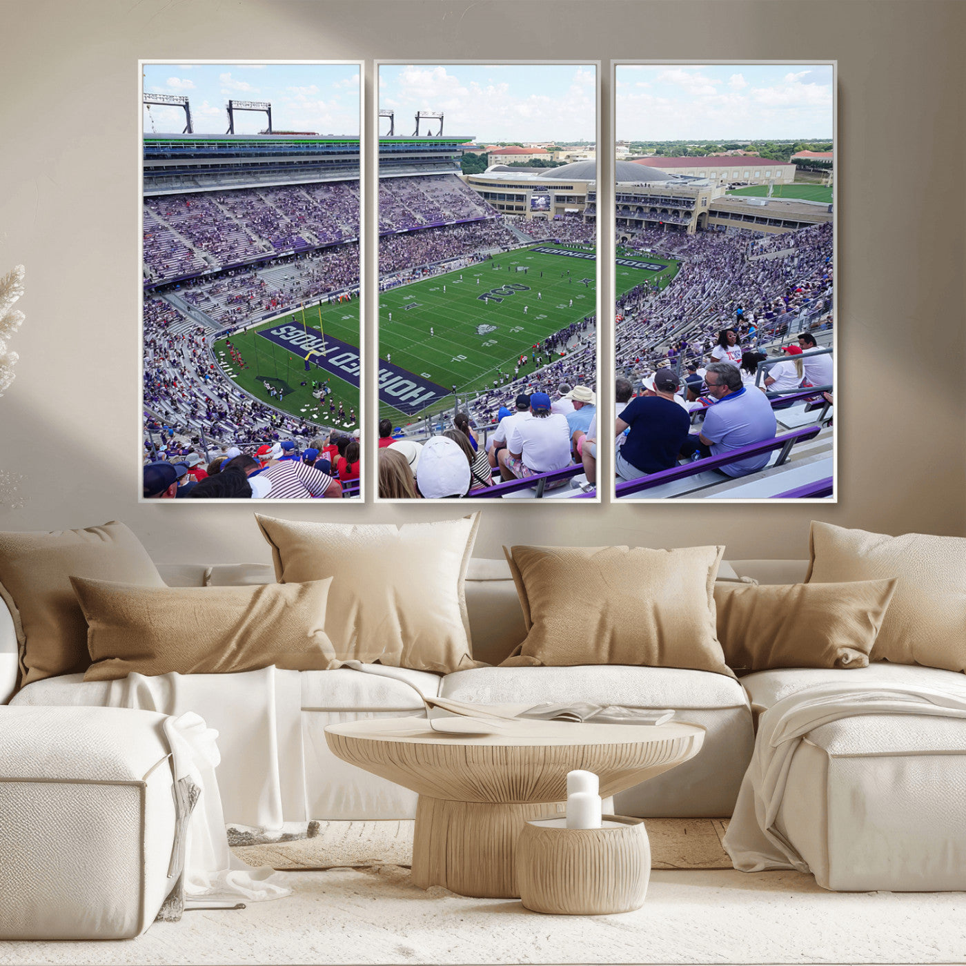 MGV-FC-48X32-3P - The Texas Christian University TCU Horned Frogs Football Team Print - Fort Worth Amon G. Carter