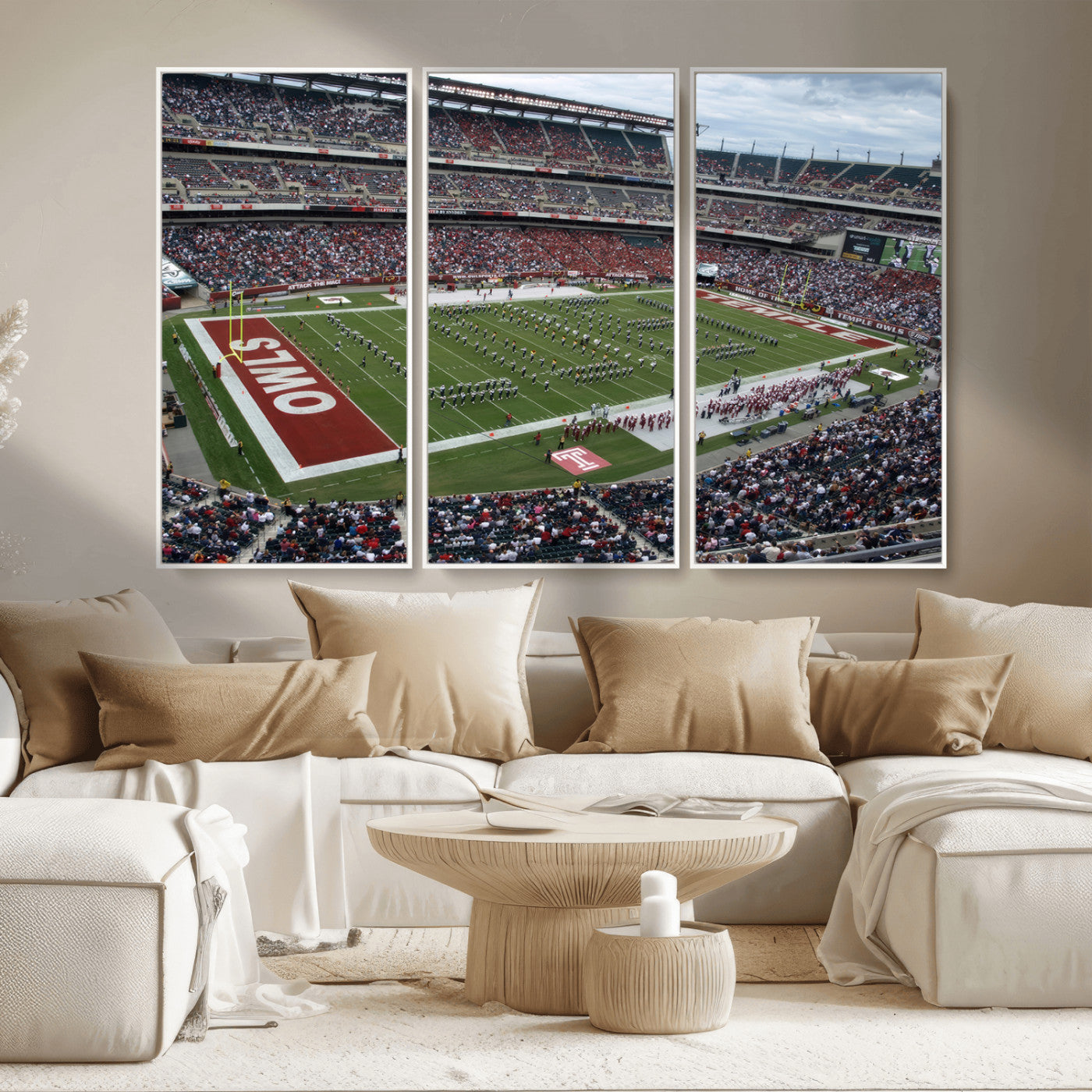 MGV-FC-48X32-3P - The Temple University Owls Athletics Team Print - Philadelphia Lincoln Financial Field Stadium Wall