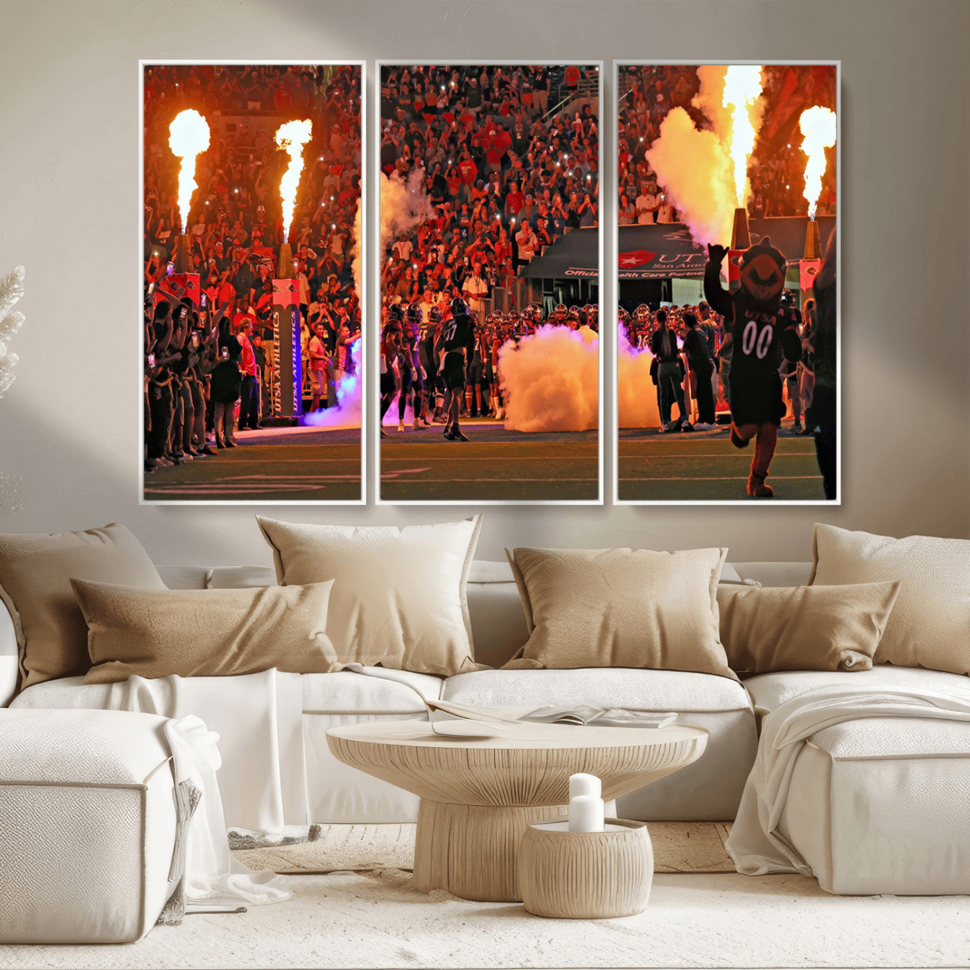 MGV-FC-48X32-3P - The University of Texas at San Antonio Roadrunners Football Team Print - San Antonio Alamodome Wall