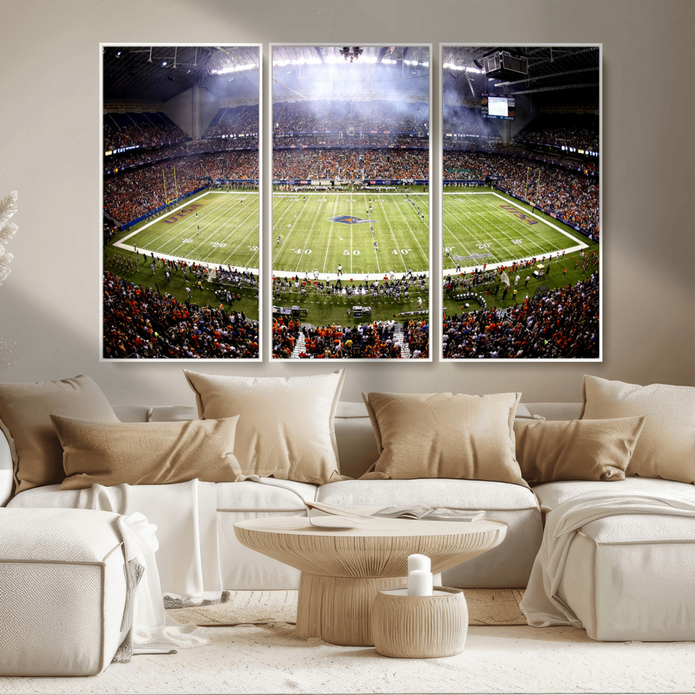 MGV-FC-48X32-3P - The University of Texas at San Antonio Roadrunners Football Team Print - San Antonio Alamodome Wall