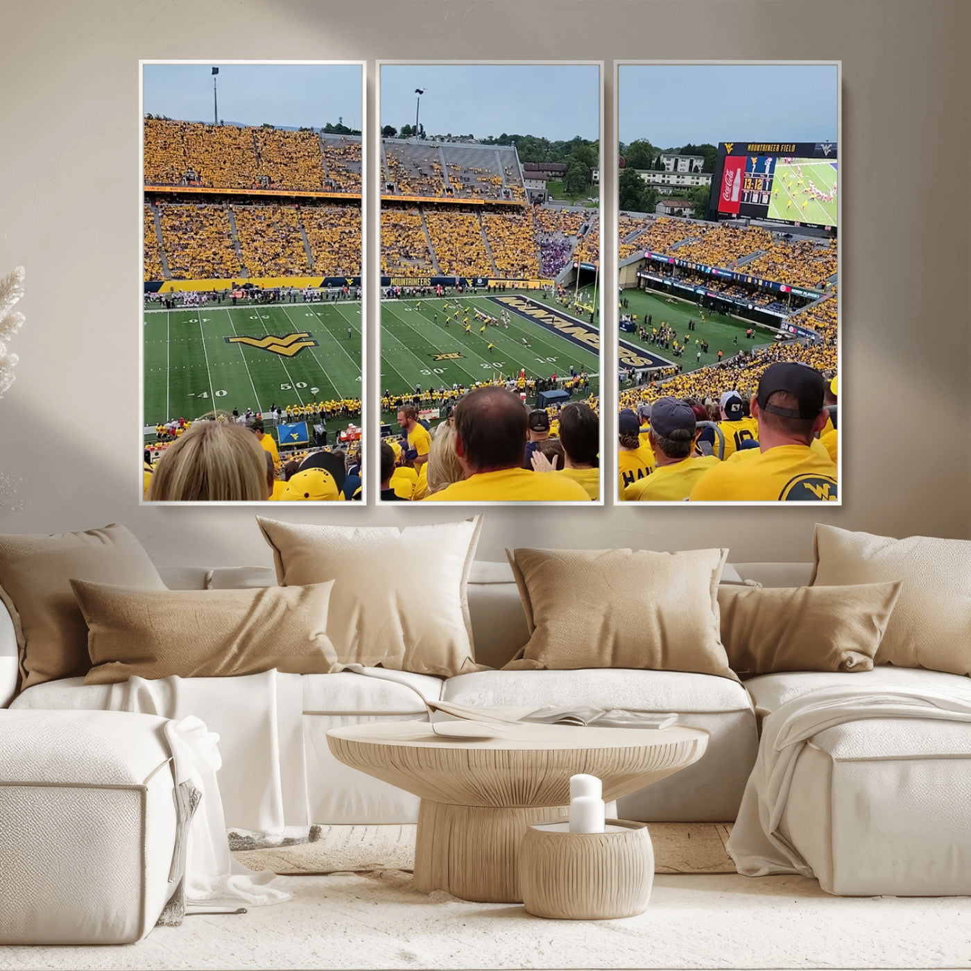 MGV-FC-48X32-3P - Puskar Stadium Canvas Print Wall Art - Morgantown Print - West Virginia University Mountaineers