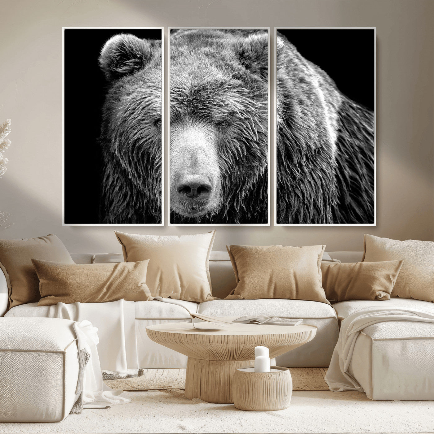 MGV-FC-48X32-3P - 399 Grizzly Bear Canvas Print | Ready to Hang Wall Art | Rustic Farmhouse & Cabin Decor | Wildlife