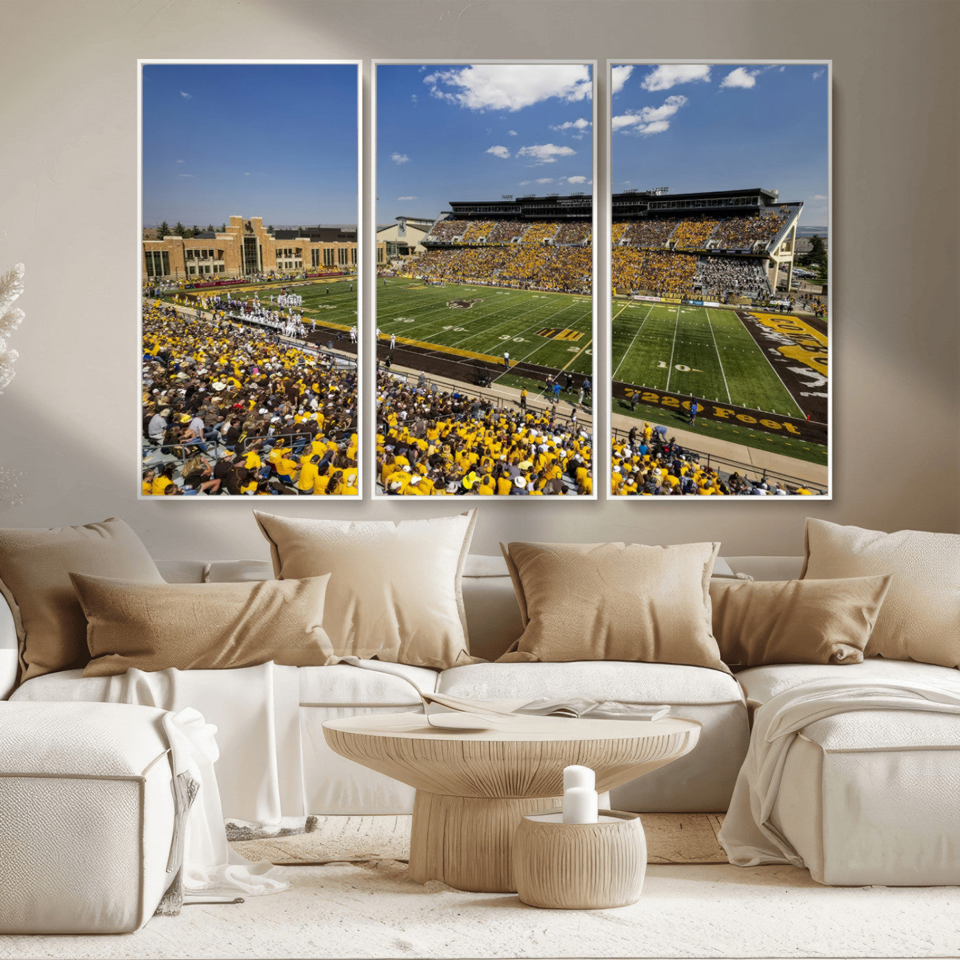 MGV-FC-48X32-3P - University of Wyoming Cowboys Football Team Print - Laramie Jonah Field War Memorial Stadium Wall