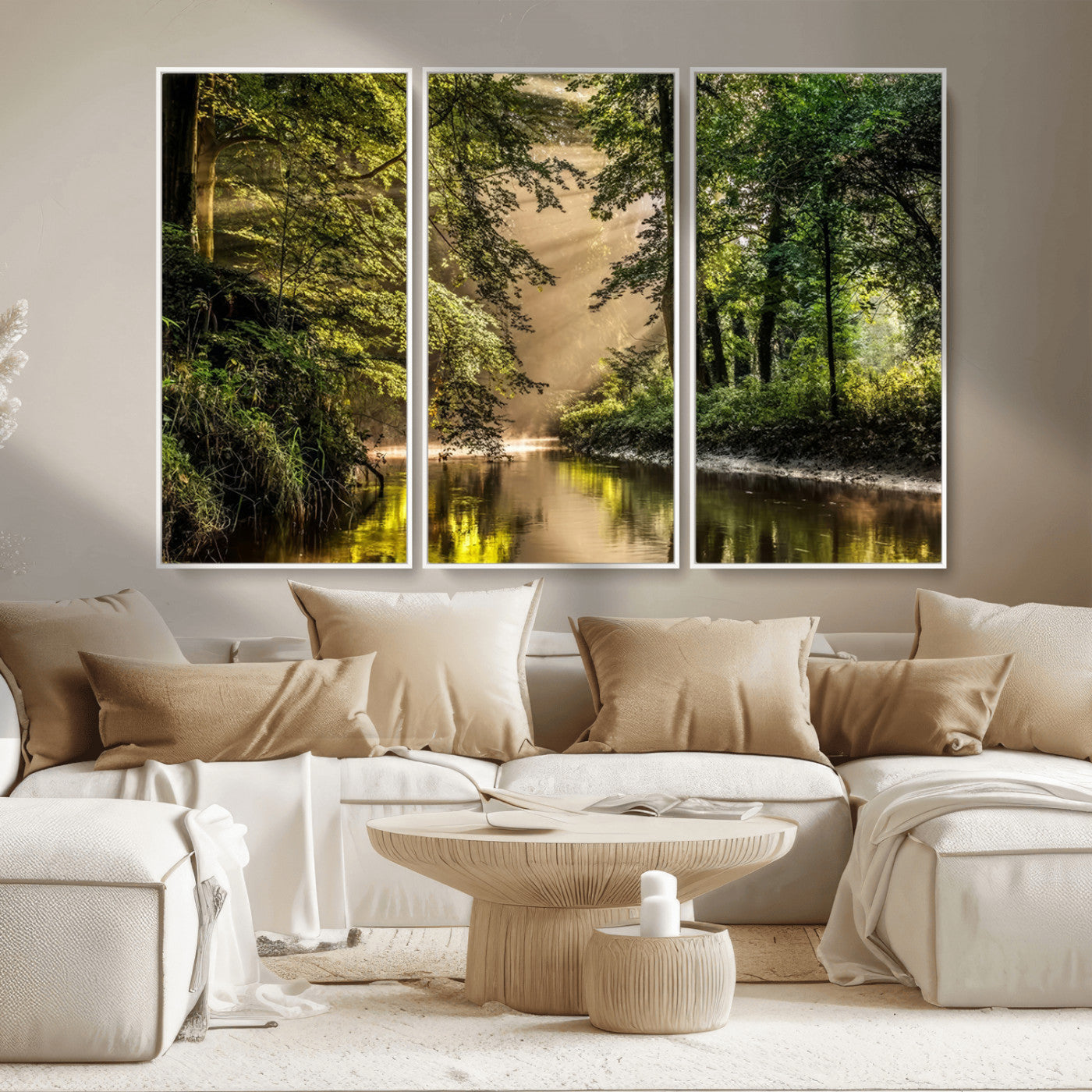 MGV-FC-48X32-3P - Forest Wall Art Print | River Landscape Wall Art | Perfect for Farmhouse Wall Decor, Cabin Wall Art