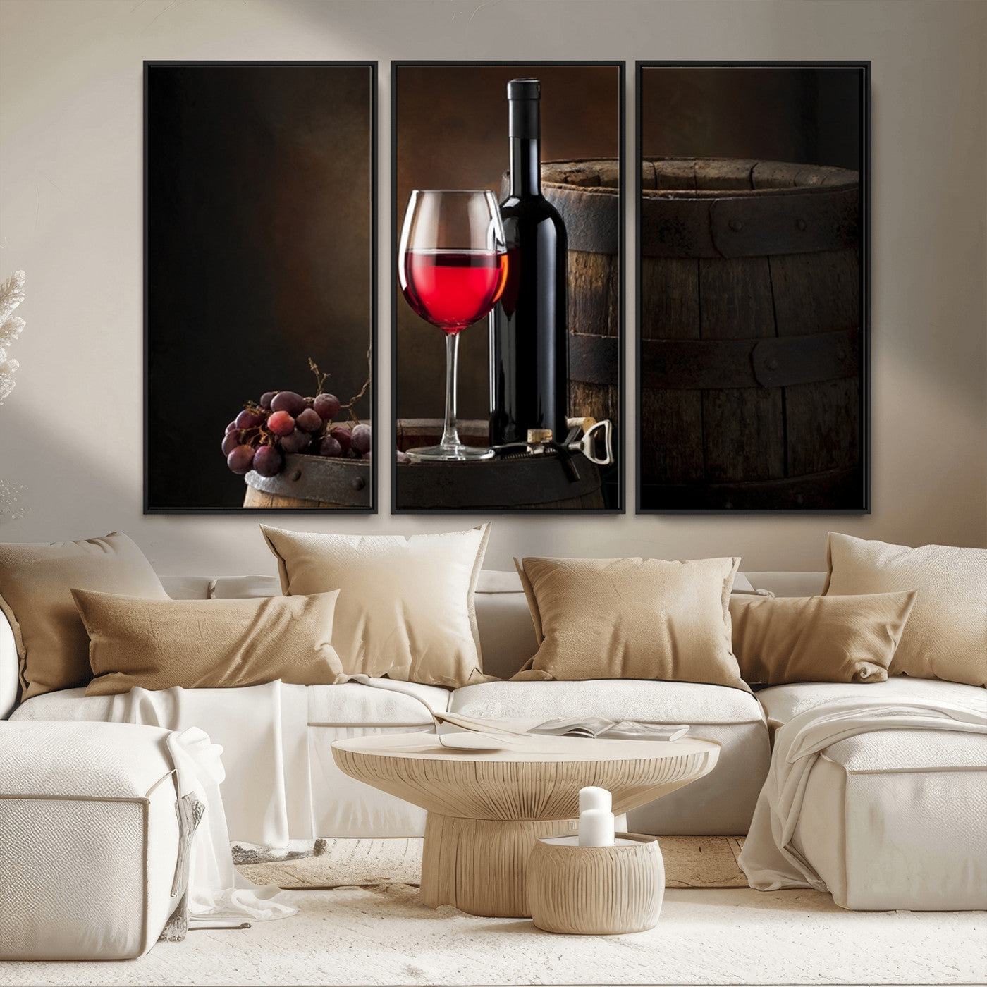 MGV-FC-48X32-3P - Red Wine and Bottle Canvas Print