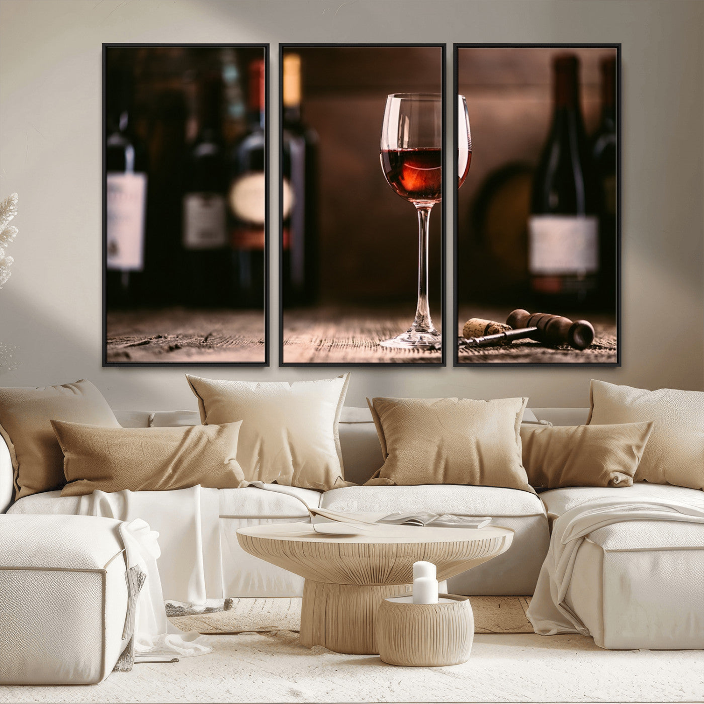 MGV-FC-48X32-3P - Red Wine and Bottle Canvas Print