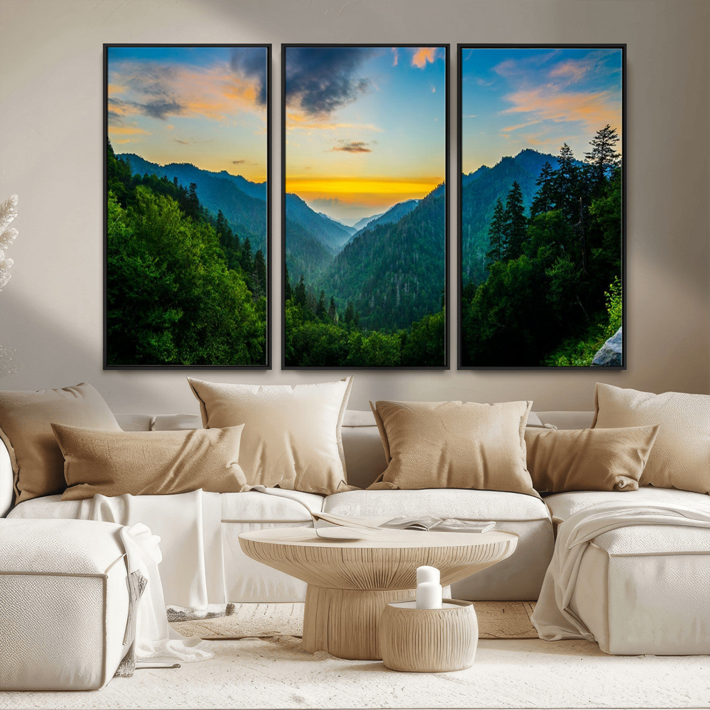 MGV-FC-48X32-3P - Green Forest Wall Art Canvas Print