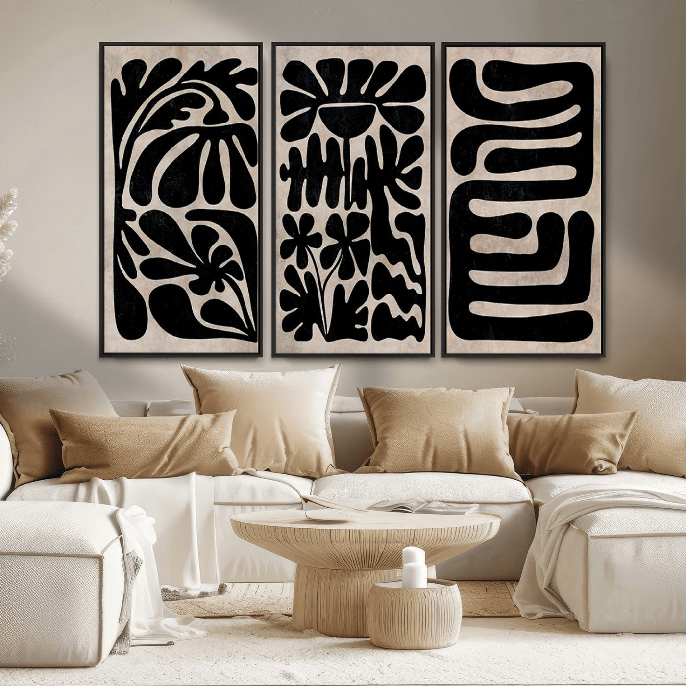 MGV-FC-48X32-3P - Canvas Print Wall Art Abstract Art Boho, Framed Boho Art Canvas Print