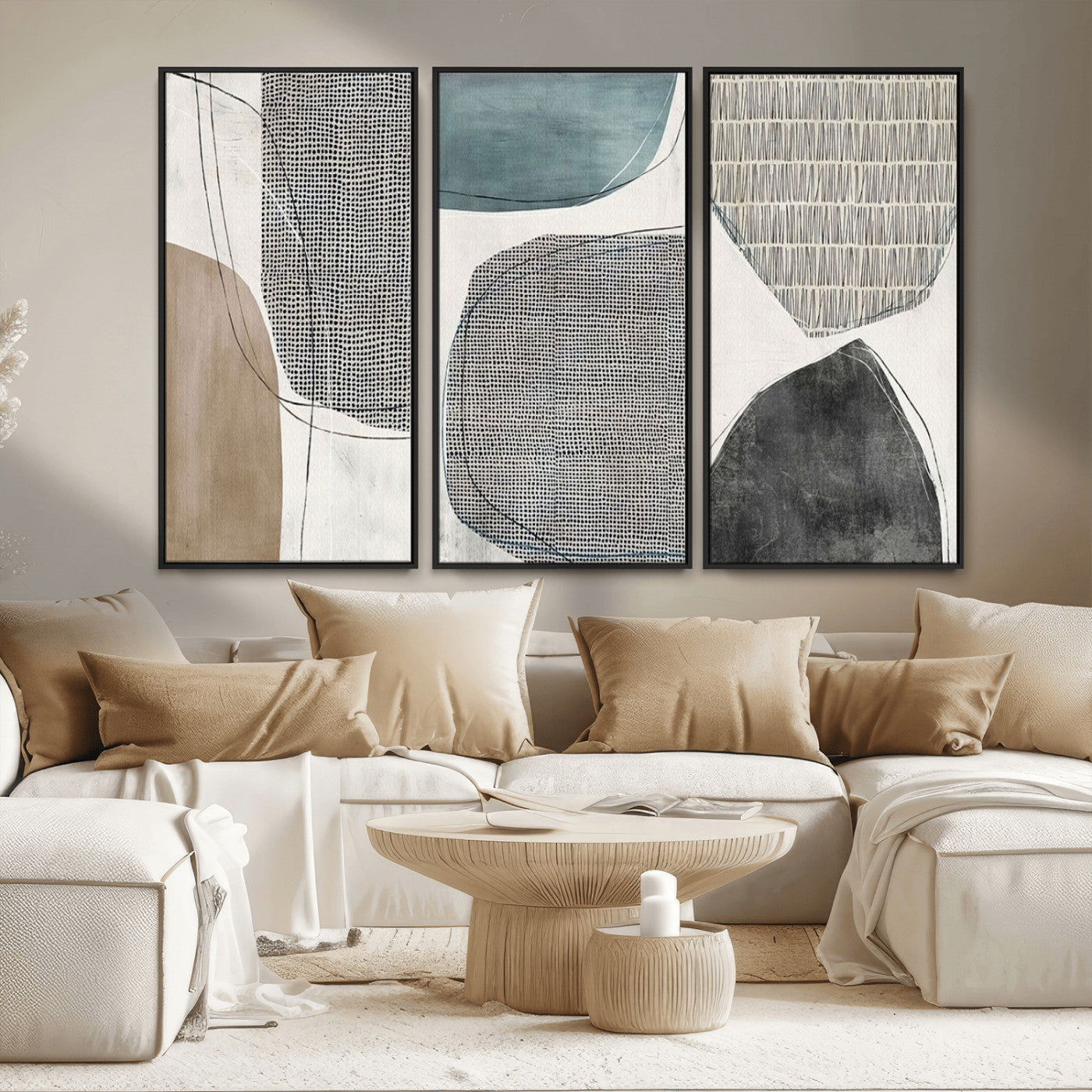 MGV-FC-48X32-3P - Canvas Print Wall Art Abstract Art Boho, Framed Boho Decor Canvas Print