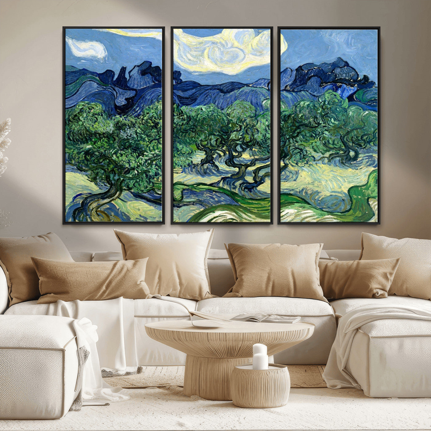 MGV-FC-48X32-3P - Olive Trees Van Gogh Wall Art Canvas Print