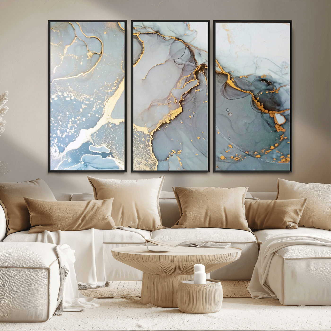 -Large Abstract Marble Wall Art Canvas Print for Living Room and Farmhouse Decor