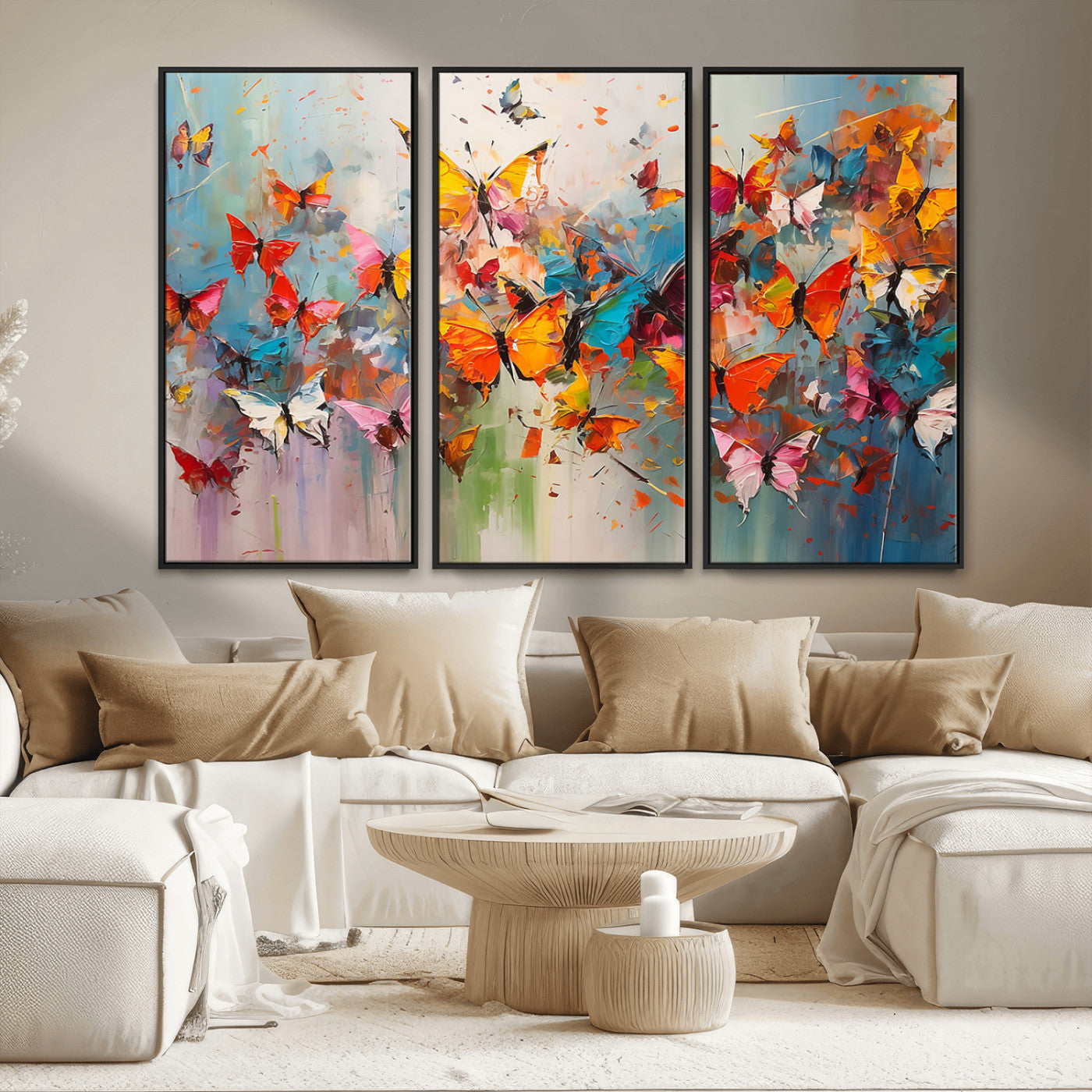 11835-MGV-FC-48X32-3P_Black-Abstract Butterfly Wall Art Canvas Print