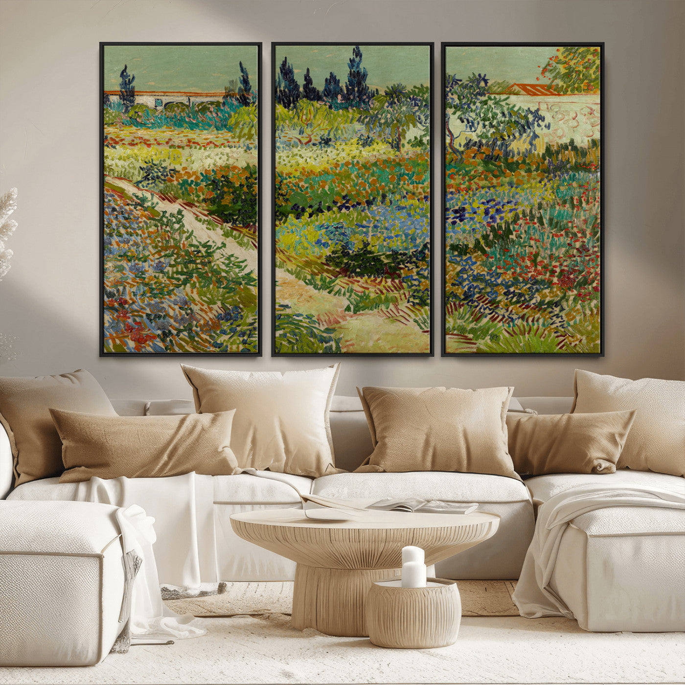 MGV-FC-48X32-3P - Vincent van Gogh Garden at Arles Wall Art Canvas Print
