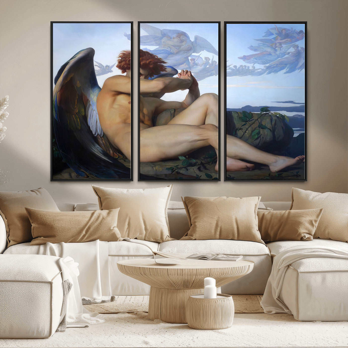 94220-MGV-FC-48X32-3P_Black-Fallen Angel Wall Art Canvas Print – Classic Art, Framed, Ready to Hang - Alexandre Cabanel
