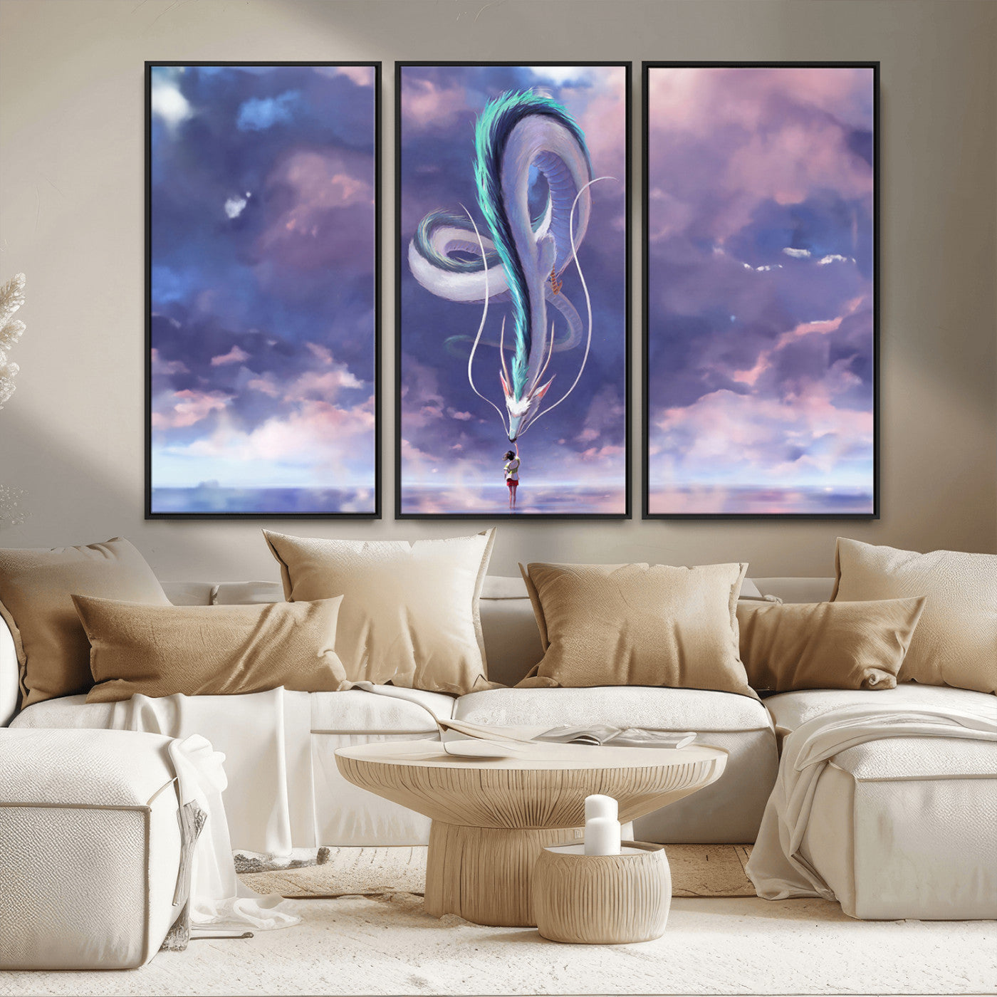 MGV-FC-48X32-3P - Spirited Away Haku and Chihiro Poster - Anime Lover - Hayao Miyazaki - Studio Ghibli Poster - Anime