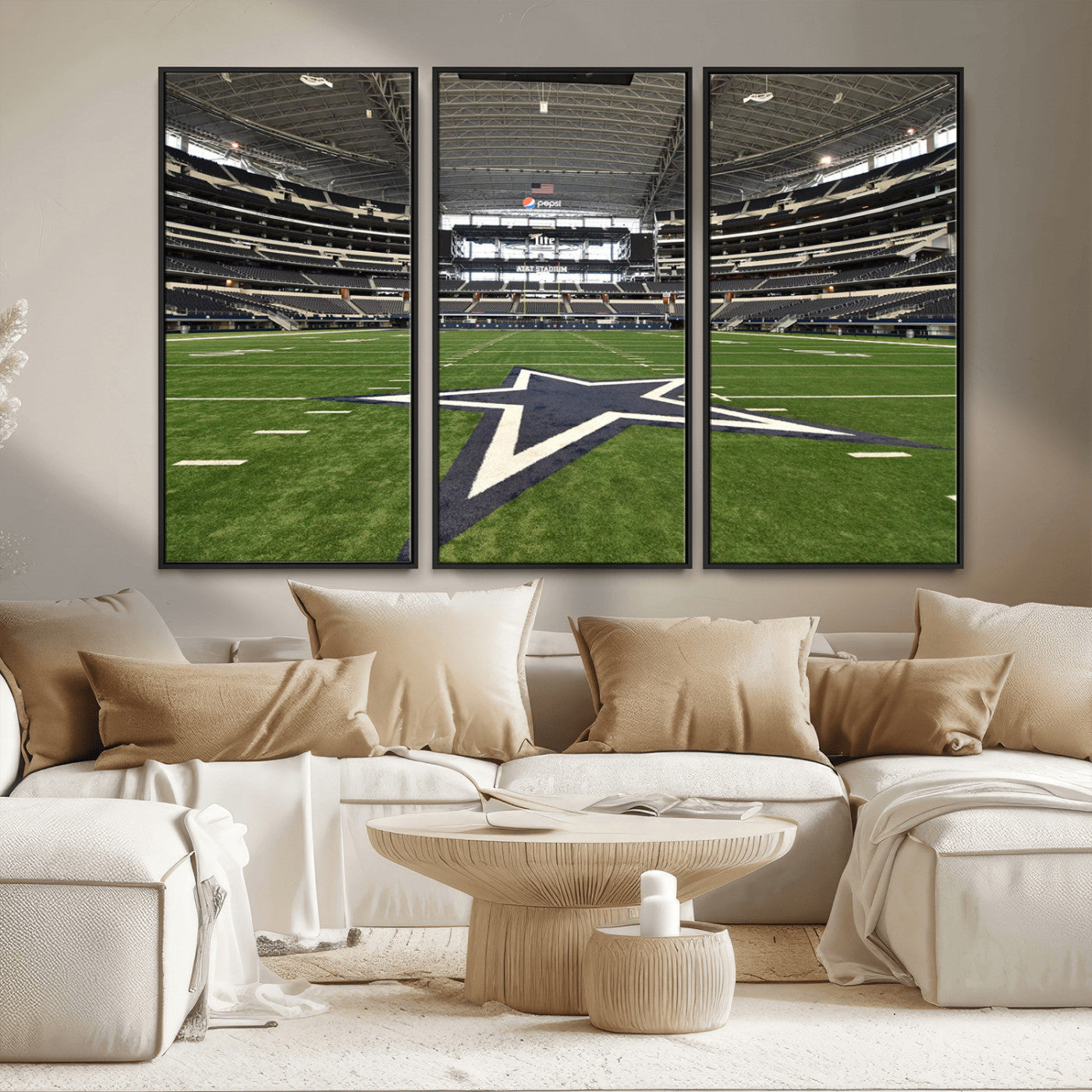 MGV-FC-48X32-3P - Dallas Cowboys Football Team Print - Arlington AT&T Stadium Wall Art Canvas Print