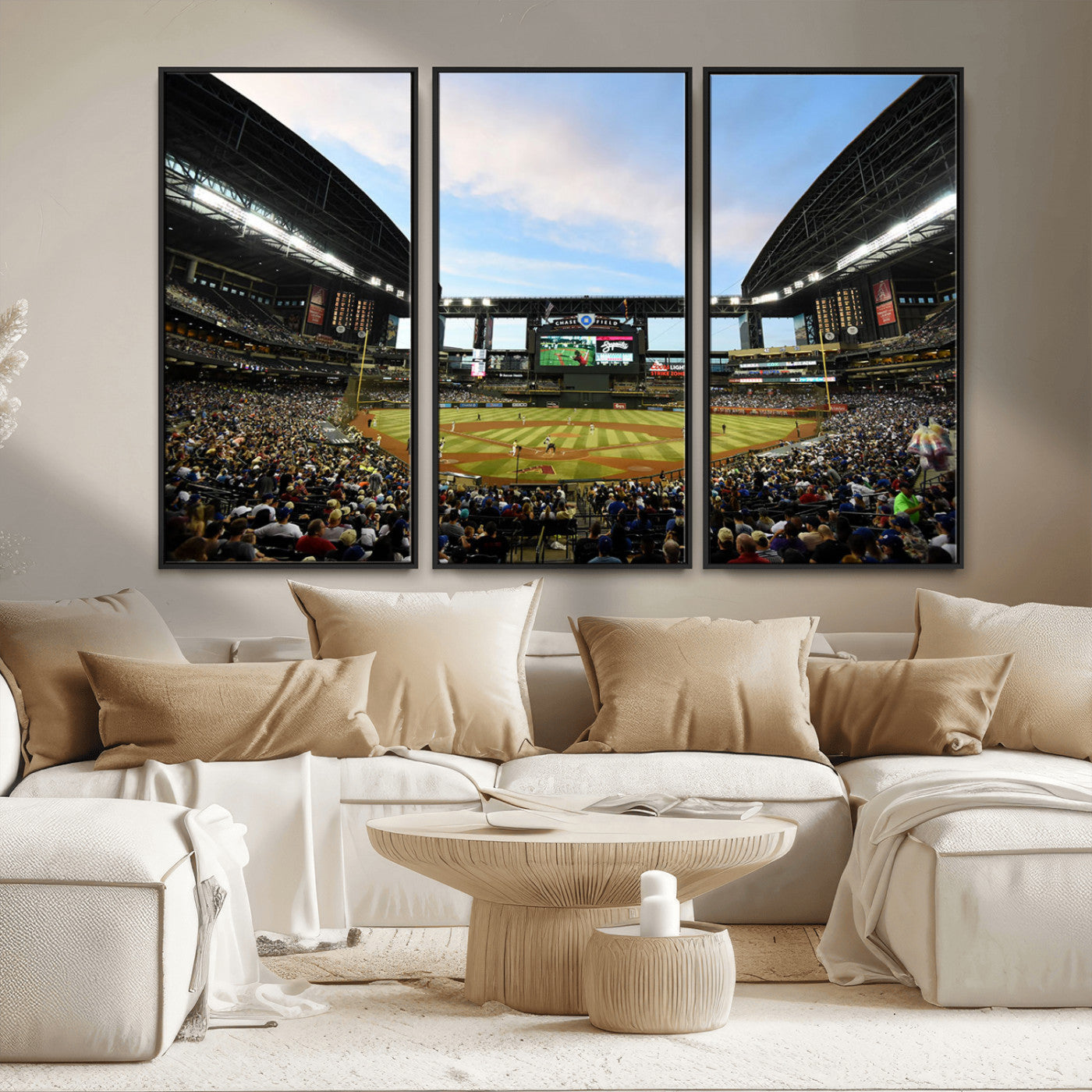 MGV-FC-48X32-3P - Arizona Diamondbacks Baseball Team Print - Phoenix Chase Field Stadium Wall Art Canvas Print