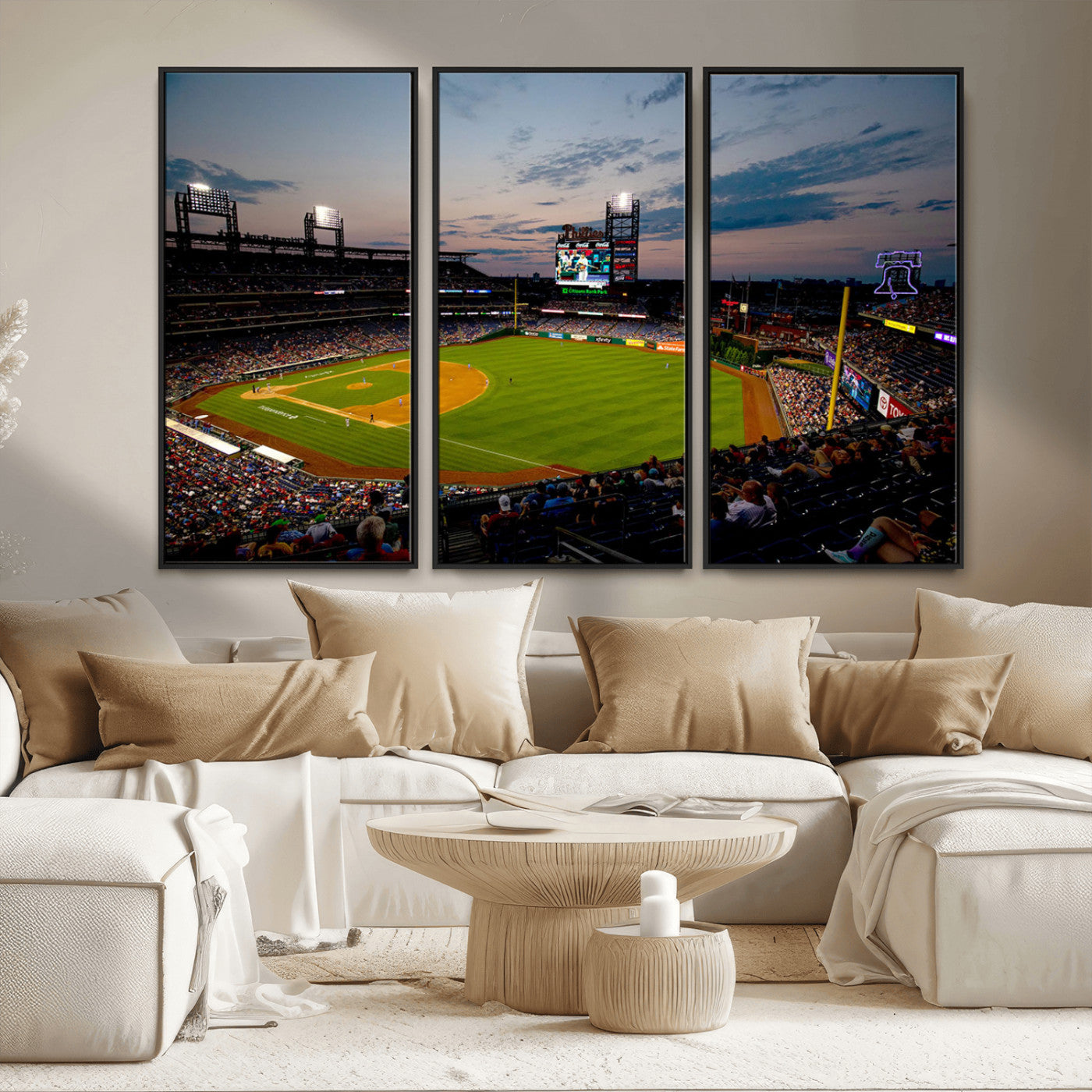 MGV-FC-48X32-3P - Philadelphia Phillies Baseball Team Print - Citizens Bank Park Stadium Wall Art Canvas Print