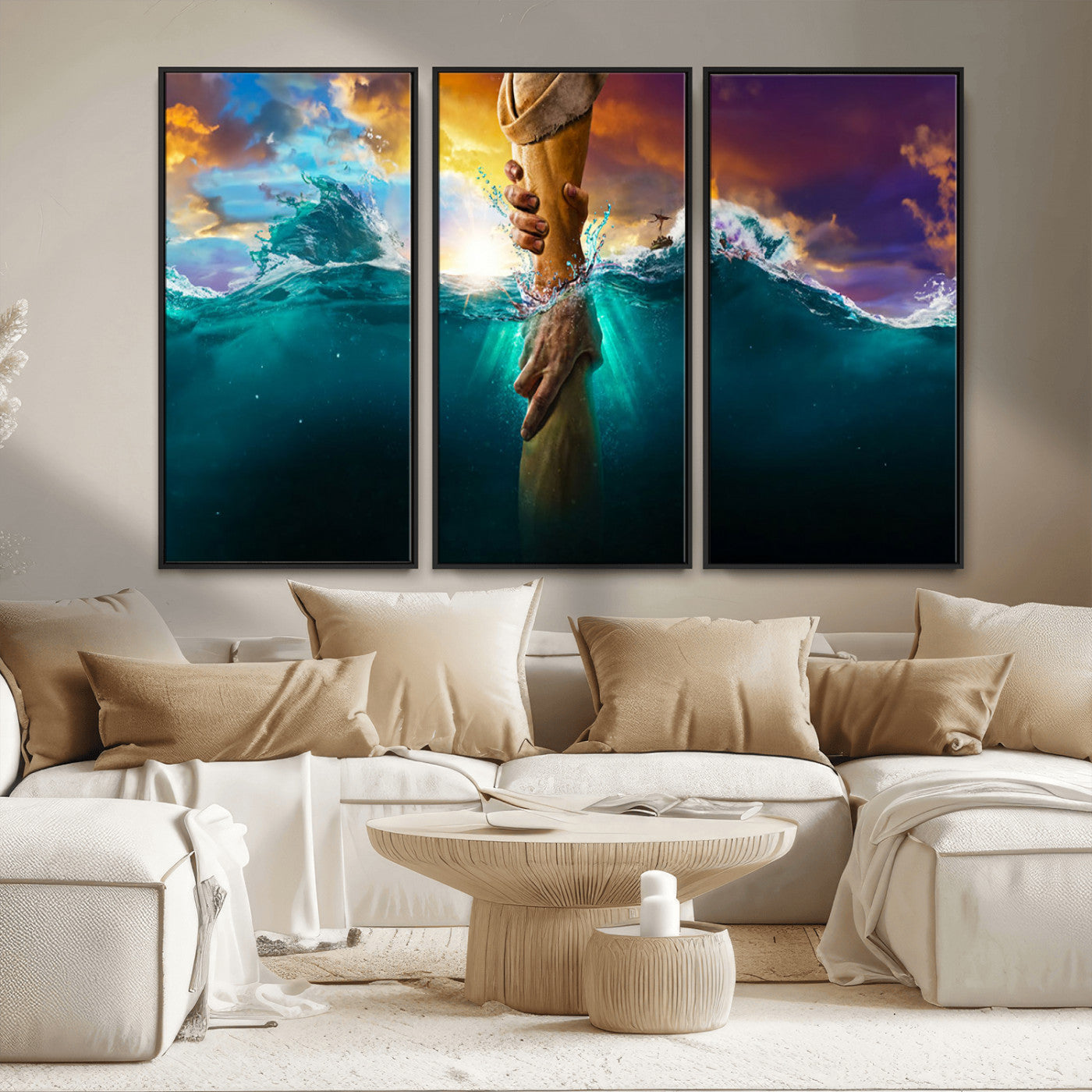 MGV-FC-48X32-3P - God Hand Wall Art Canvas Print
