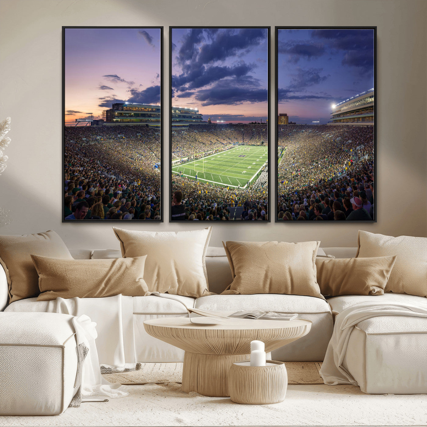 MGV-FC-48X32-3P - Notre Dame Fighting Irish Football Team Print - Notre Dame Stadium Wall Art Canvas Print