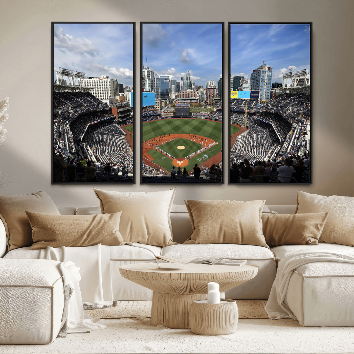 MGV-FC-48X32-3P - San Diego Padres Baseball Team Print - Petco Park Stadium Wall Art Canvas Print