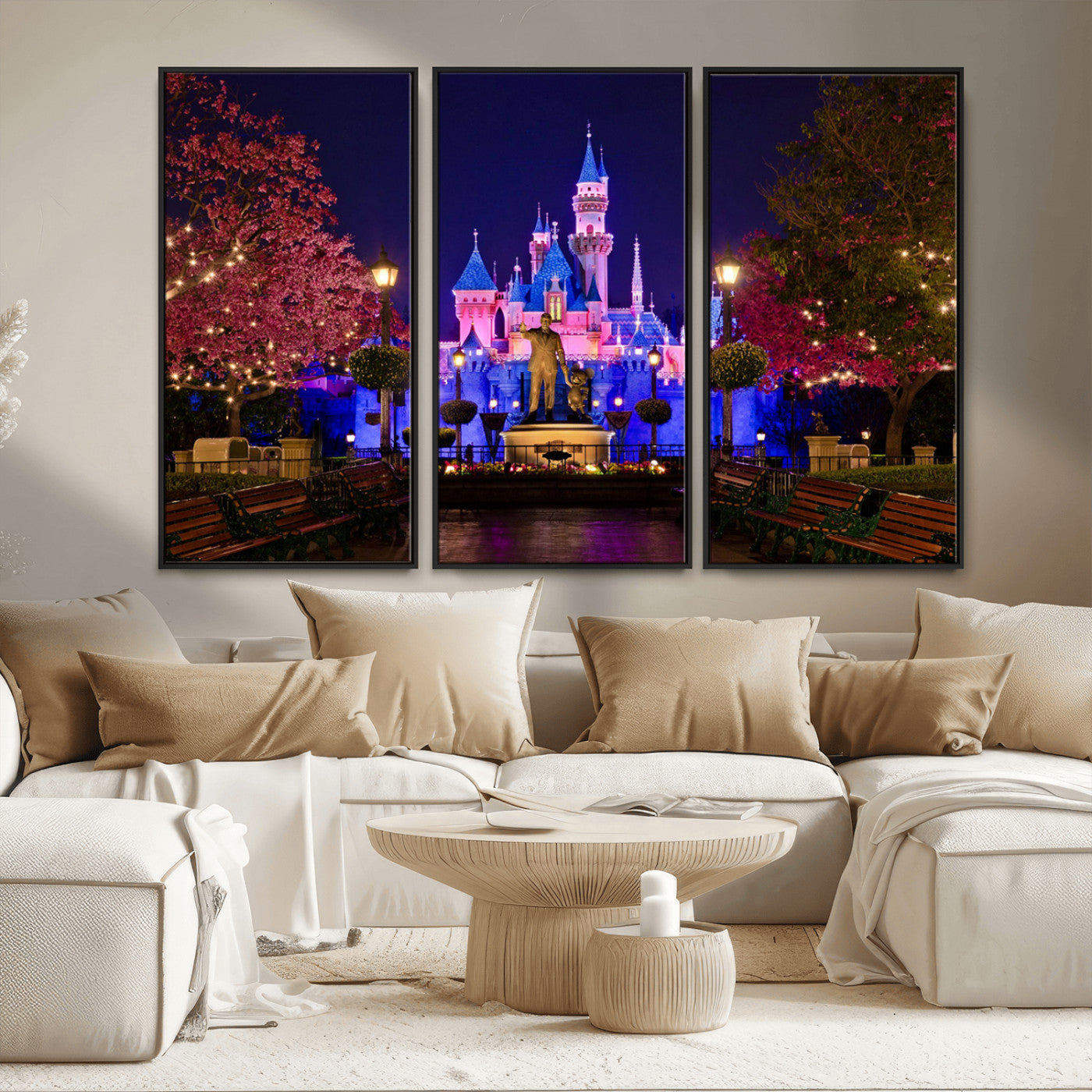 MGV-FC-48X32-3P - Castle Large Wall Art Disney Magic Kingdom Kids Room Decor - Disney World Christmas Home Decor Child