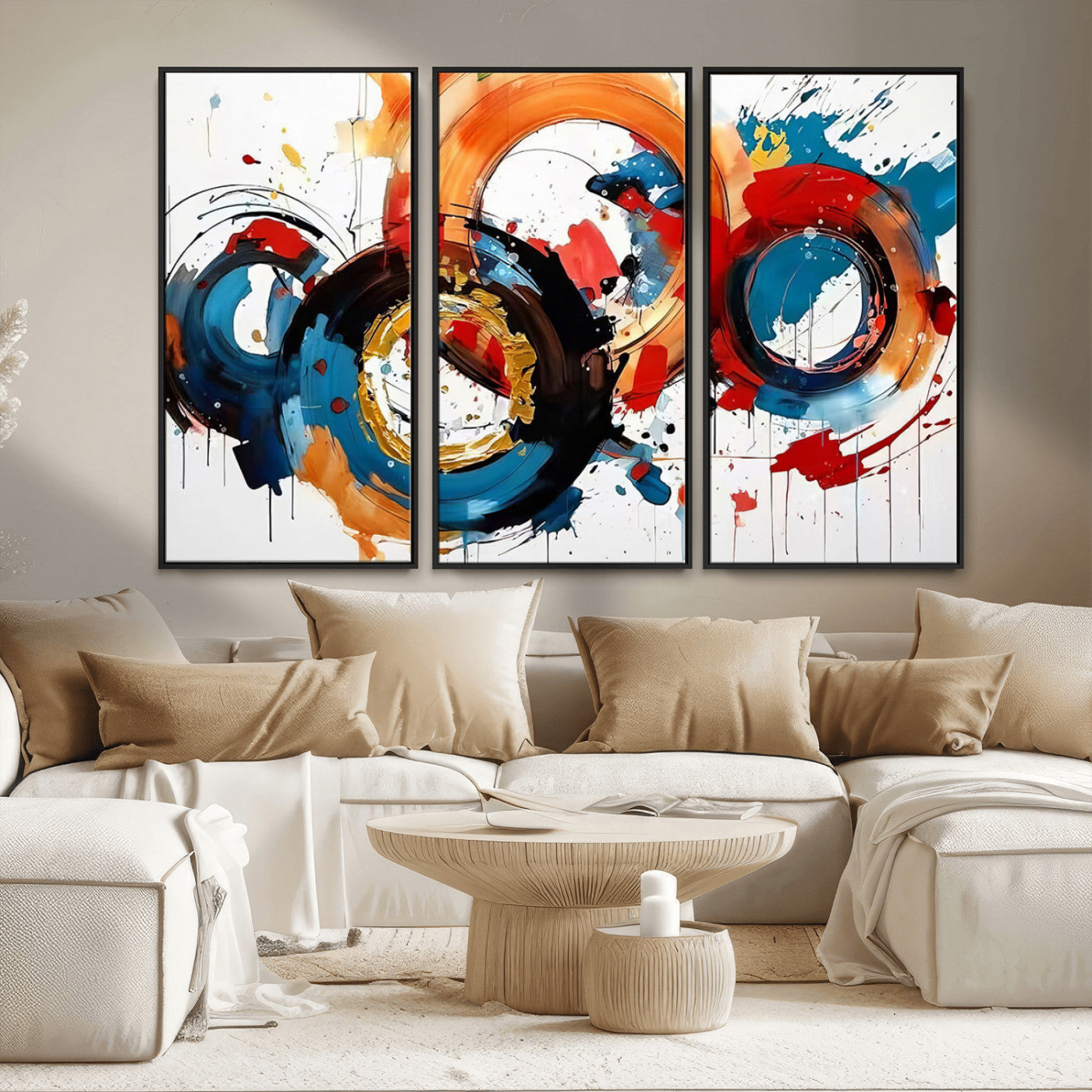 MGV-FC-48X32-3P - Abstract Wall Art, Rings Wall Art Canvas Print
