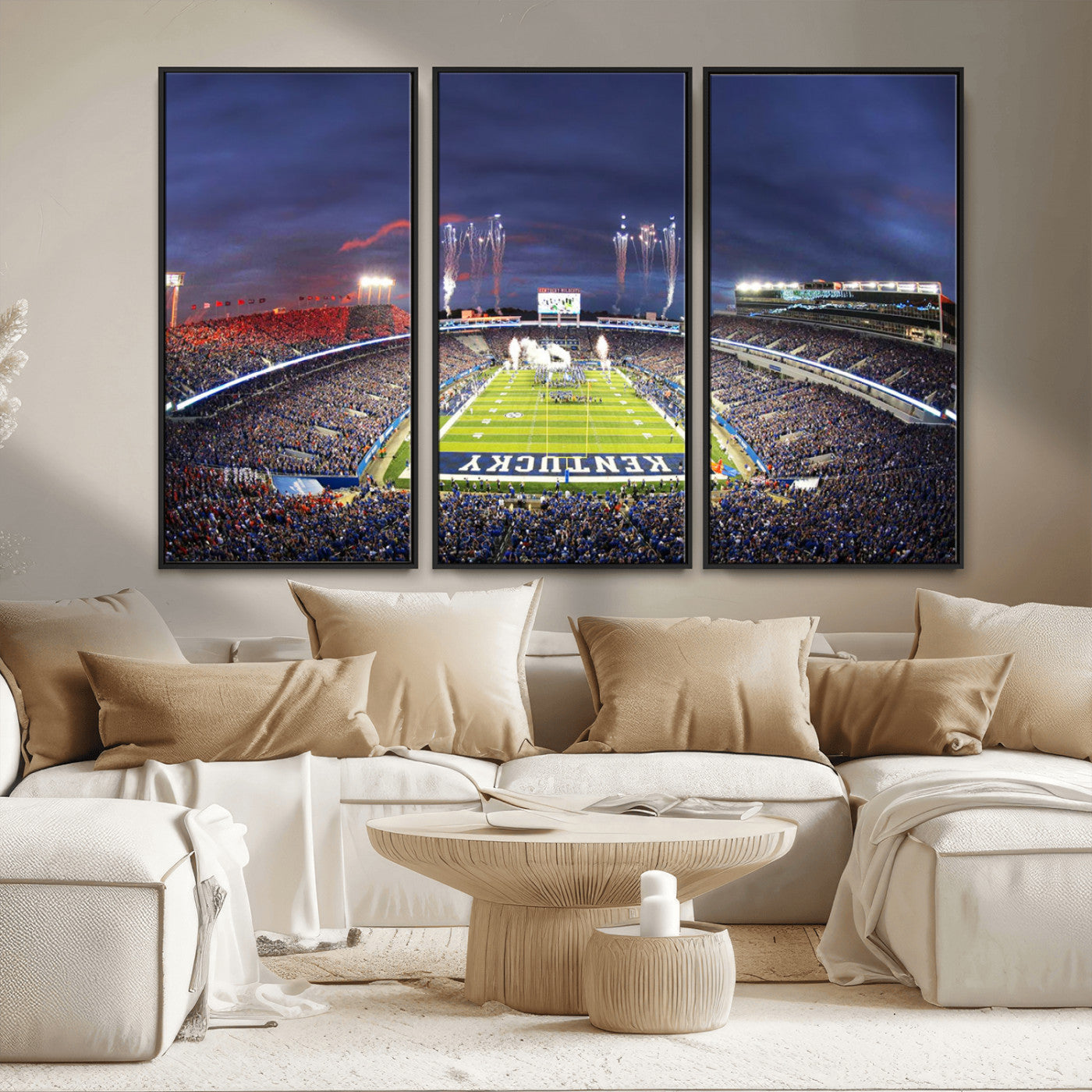 MGV-FC-48X32-3P - Kroger Field Canvas Wall Art - Kentucky Stadium Wall Art Print - Sunset Football Stadium Wall Decor