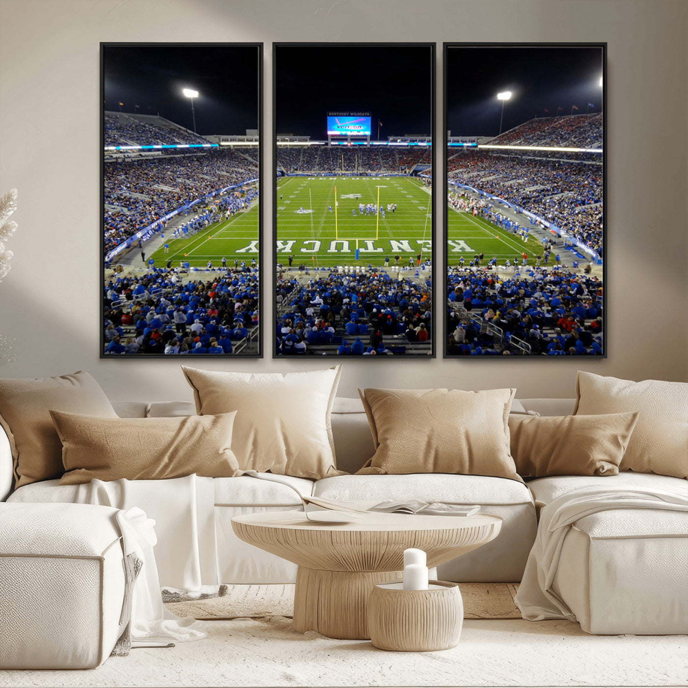 MGV-FC-48X32-3P - Kroger Field Canvas Wall Art - Kentucky Stadium Wall Art Print - Sunset Football Stadium Wall Decor