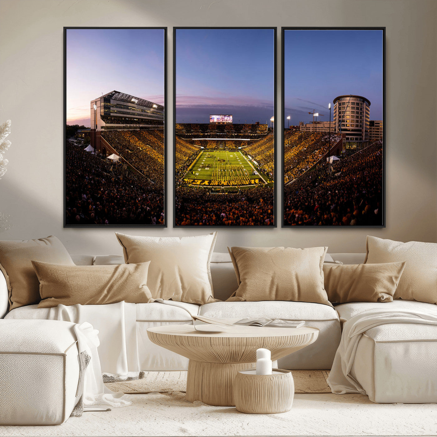 MGV-FC-48X32-3P - Iowa Hawkeyes Kinnick Stadium Wall Art Canvas Print, Framed Iowa Hawkeyes Kinnick Stadium Canvas