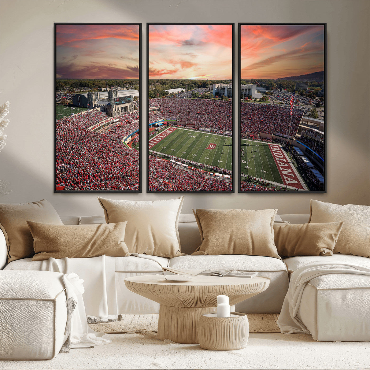 MGV-FC-48X32-3P - Indiana Memorial Stadium Wall Art Canvas Print, Framed Studium Canvas Art, Indiana Memorial Stadium
