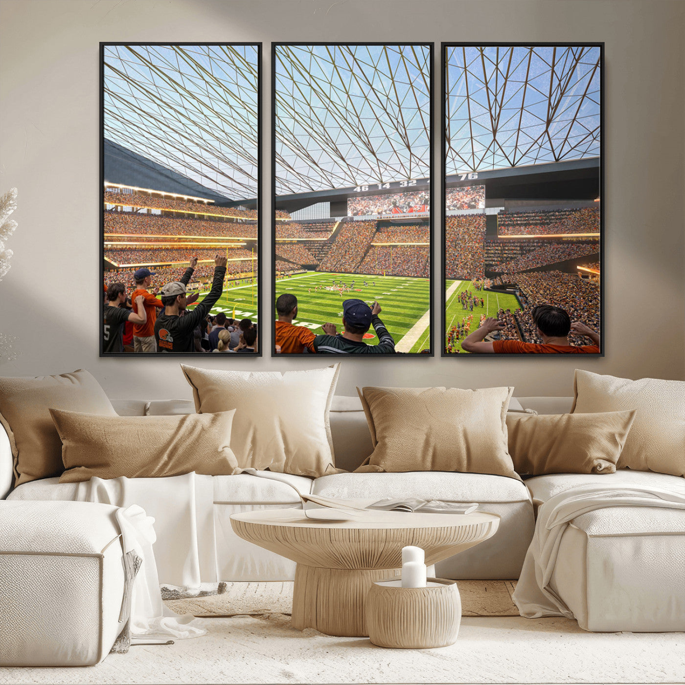 MGV-FC-48X32-3P - Cleveland Browns Stadium Wall Art - NFL Football Canvas Print