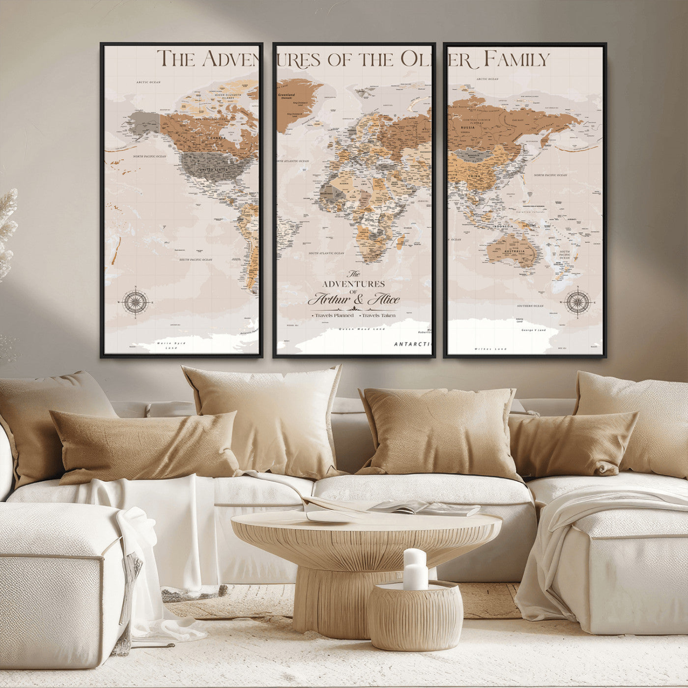 MGV-FC-48X32-3P - World Travel Map with Pins – Push Pin Maps of Where I've Been, Framed Wall Map for Travel Memories,