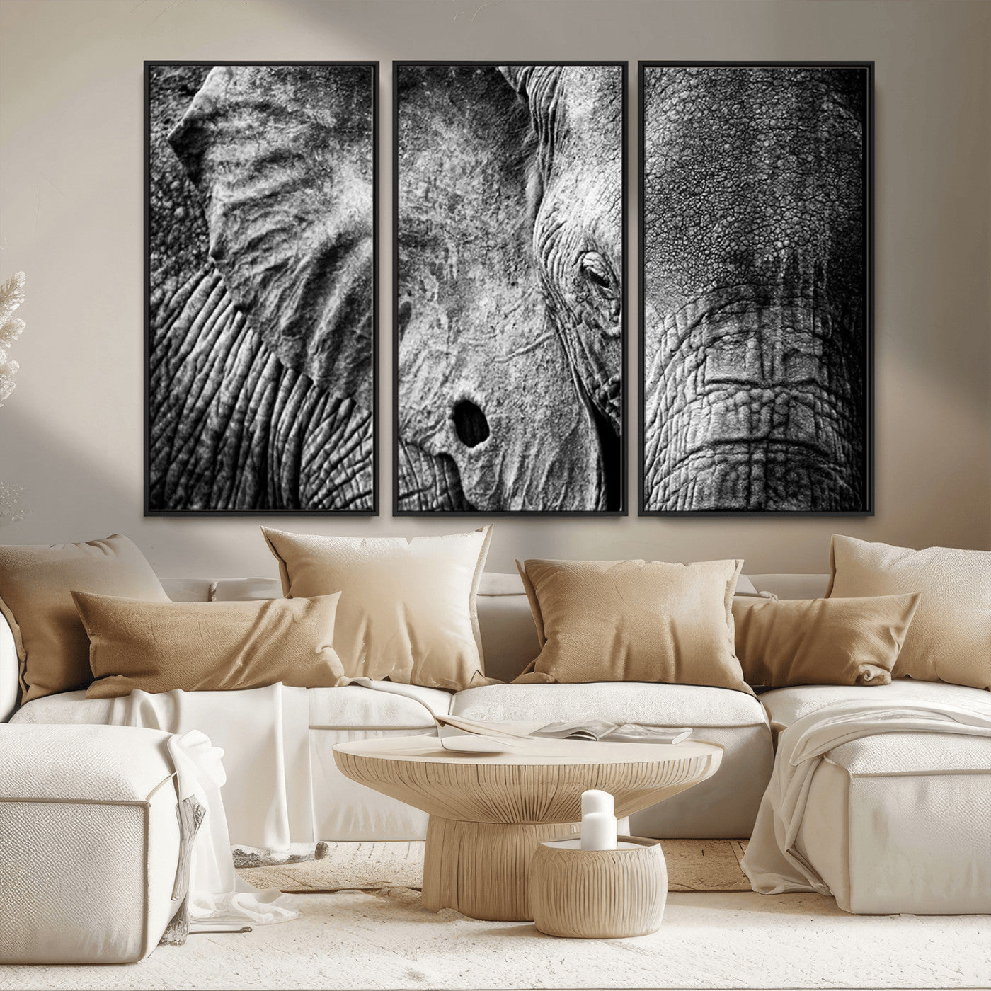 MGV-FC-48X32-3P - Wild Old Elephant Wall Art Canvas Print
