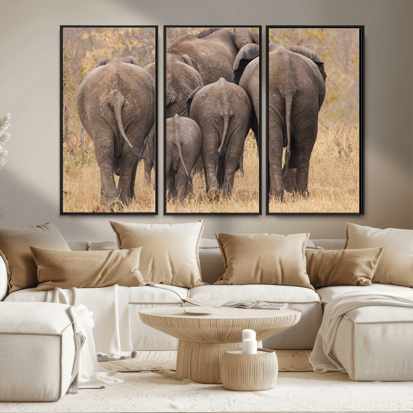 MGV-FC-48X32-3P - Wild Elephant Wall Art Canvas Print