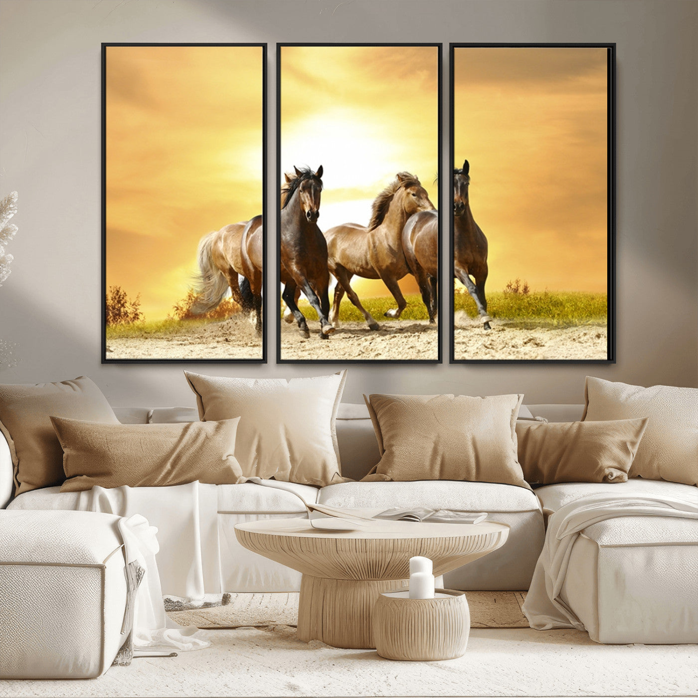 MGV-FC-48X32-3P - Wild Horses Wall Art Canvas Print