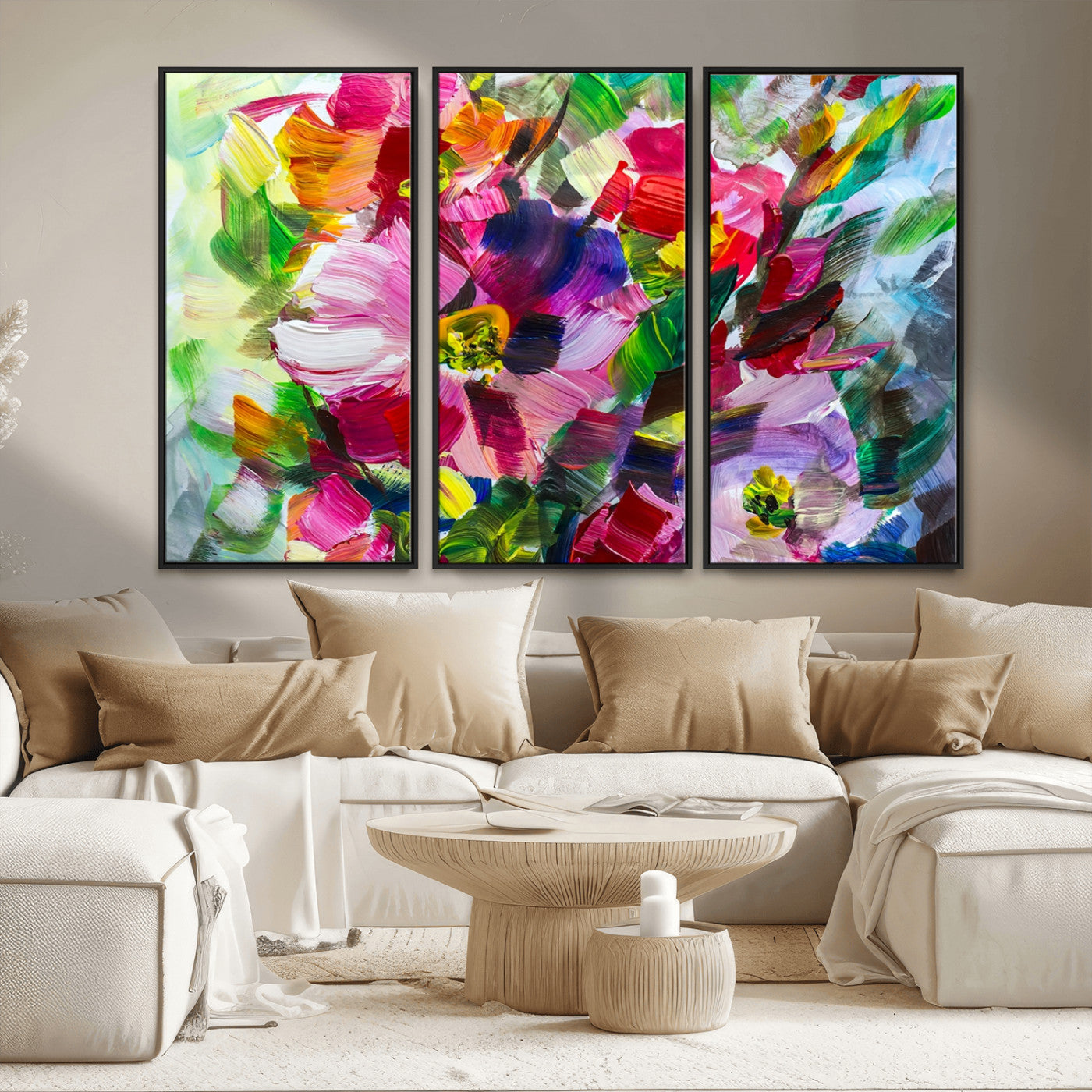 MGV-FC-48X32-3P - Oil Flower Abstract Canvas Print