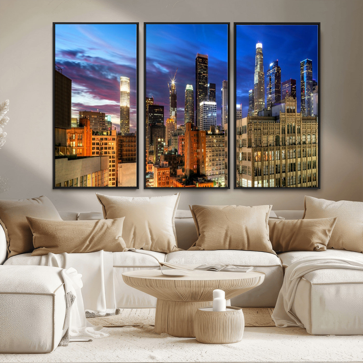MGV-FC-48X32-3P - Los Angeles Night Wall Art Canvas Print