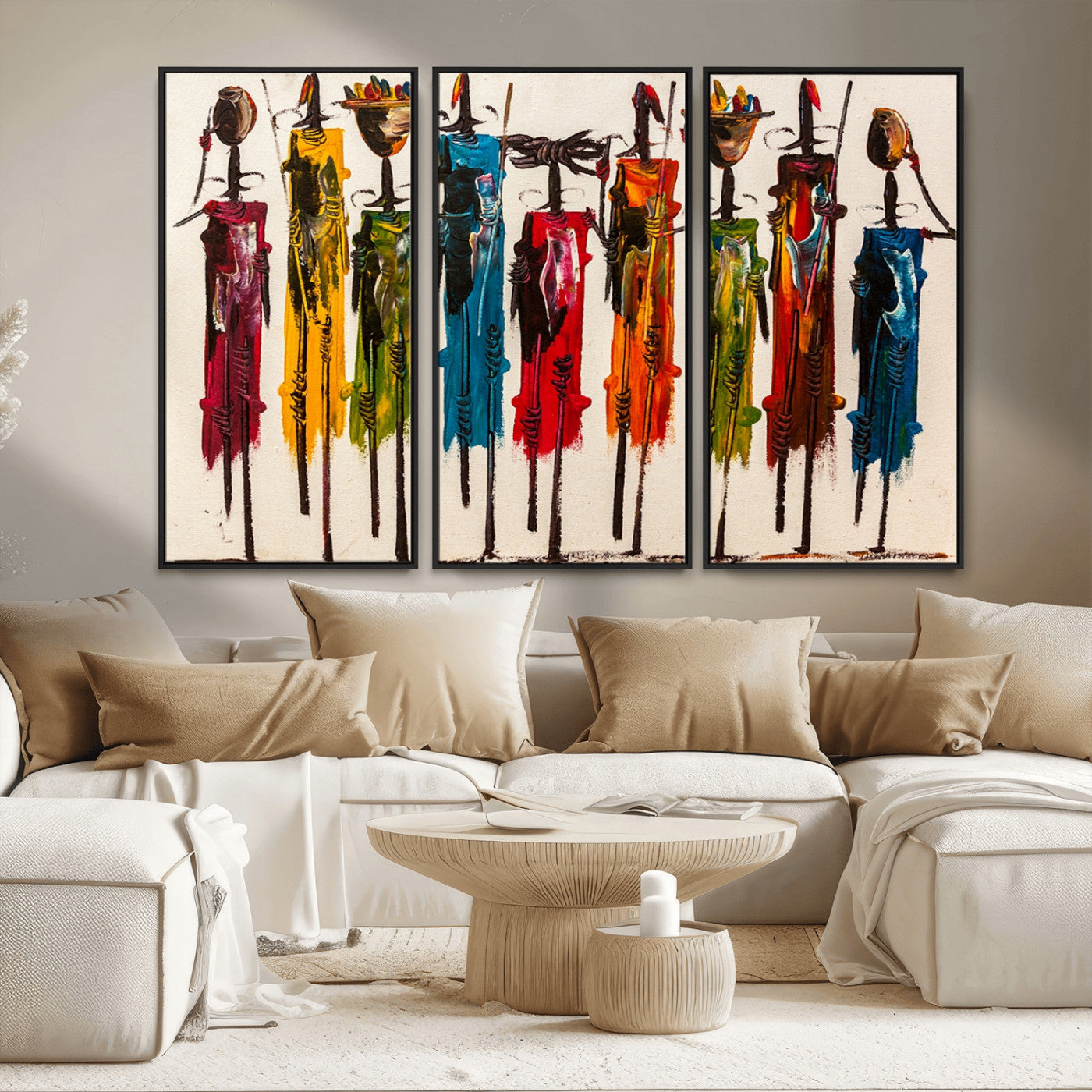 MGV-FC-48X32-3P - Abstract African Women Wall Art Canvas Print