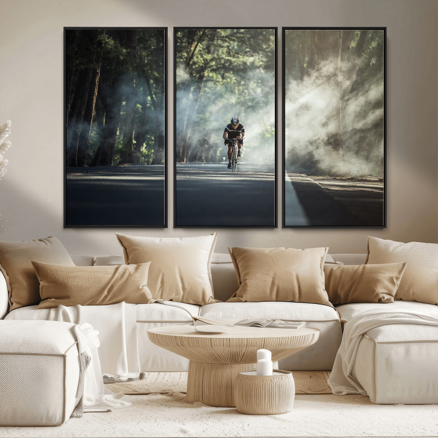 MGV-FC-48X32-3P - Cycling Road Bike in the Morning, Cycling Road Bike Canvas Print
