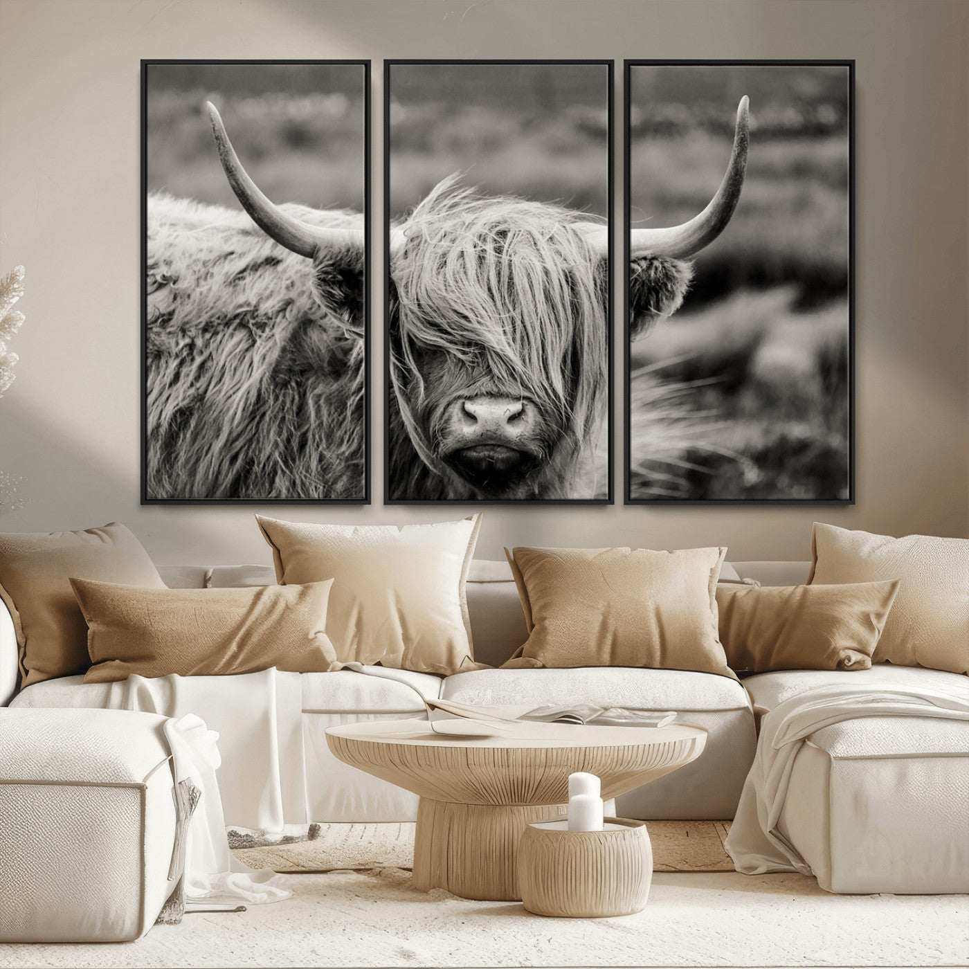 MGV-FC-48X32-3P - Cow Focus Canvas Wall Art Print